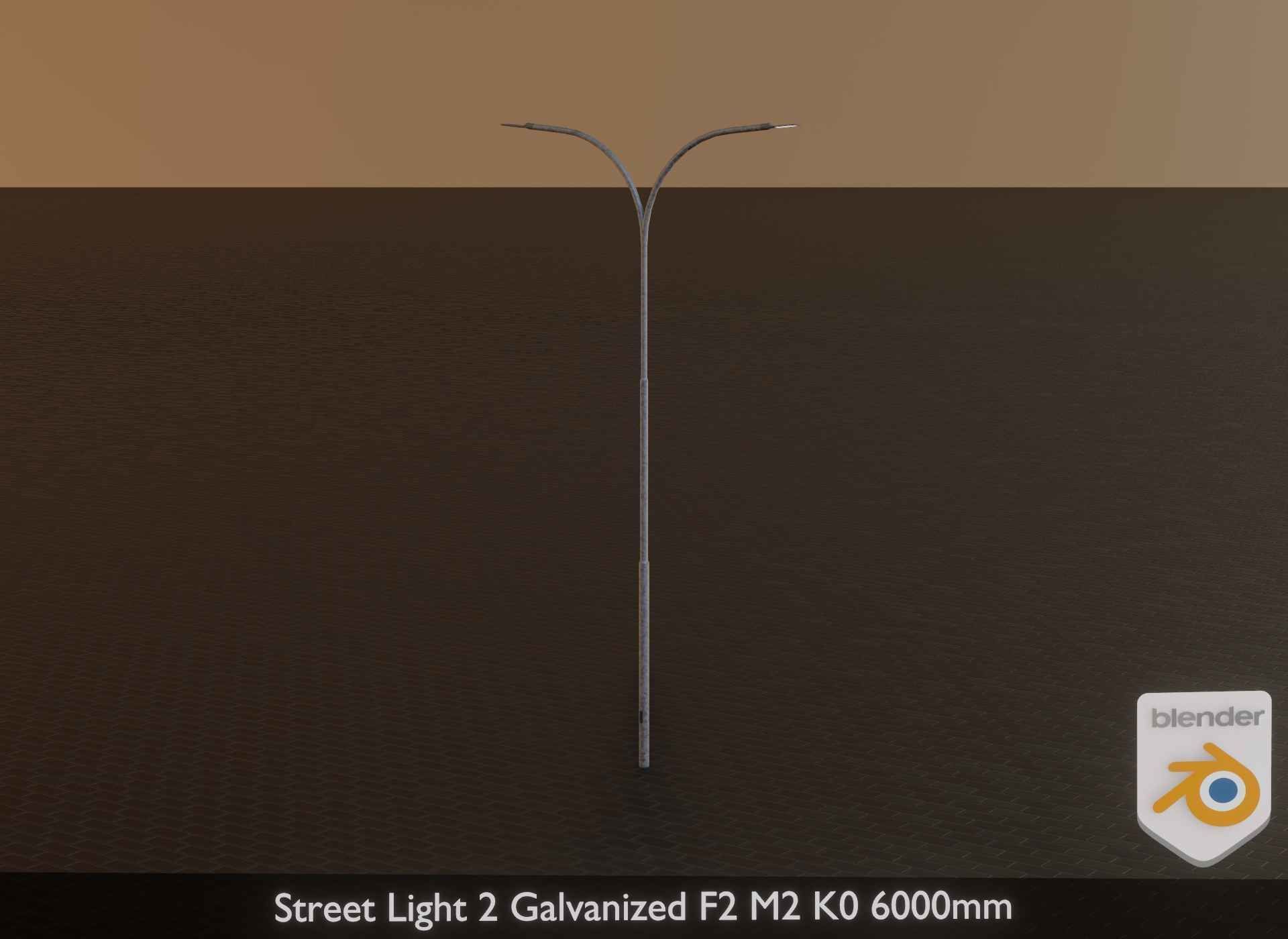 Street Light 2 Galvanized F2 M2 K0 6000mm Low-poly 3D model_25