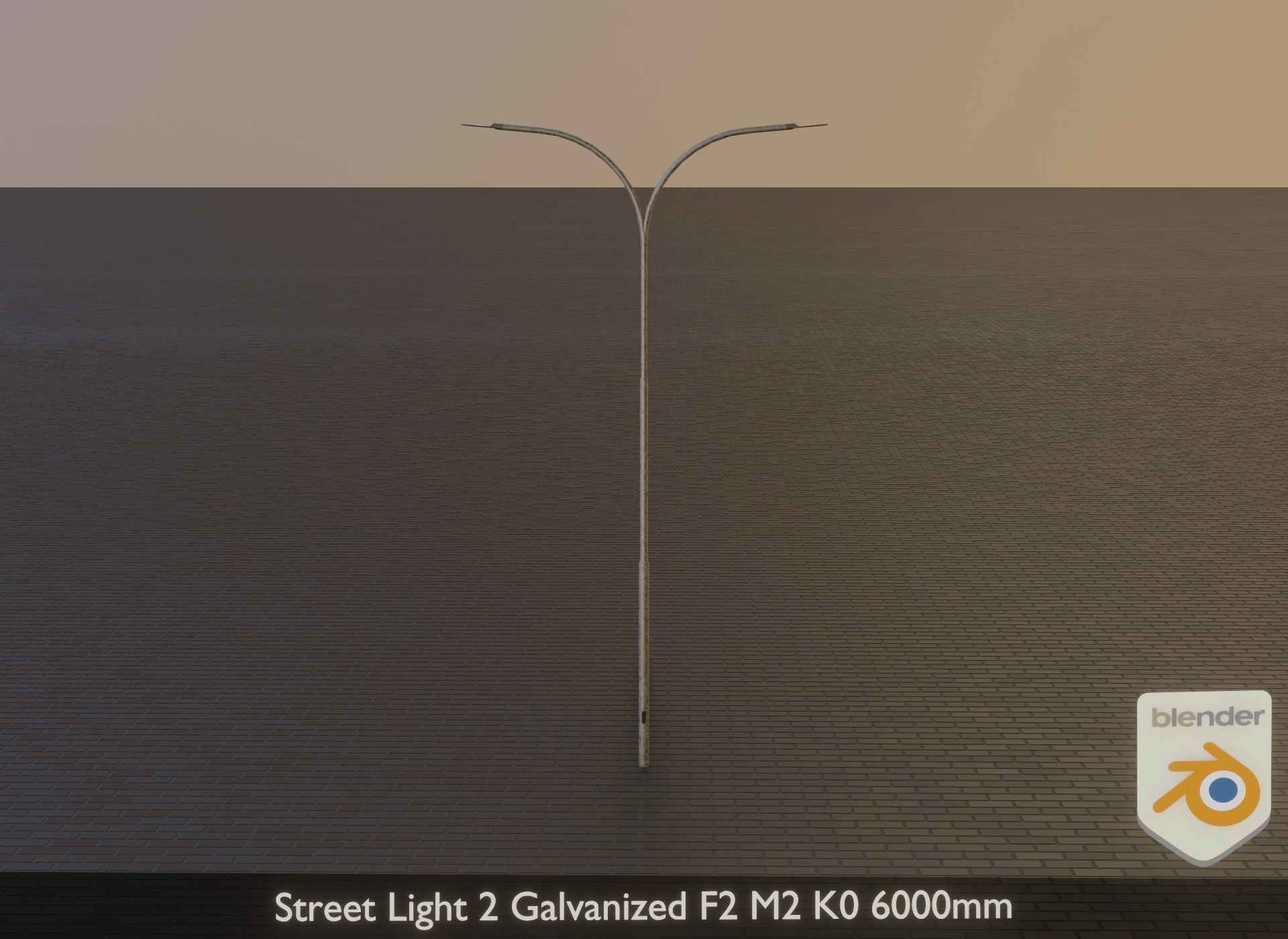 Street Light 2 Galvanized F2 M2 K0 6000mm Low-poly 3D model_41
