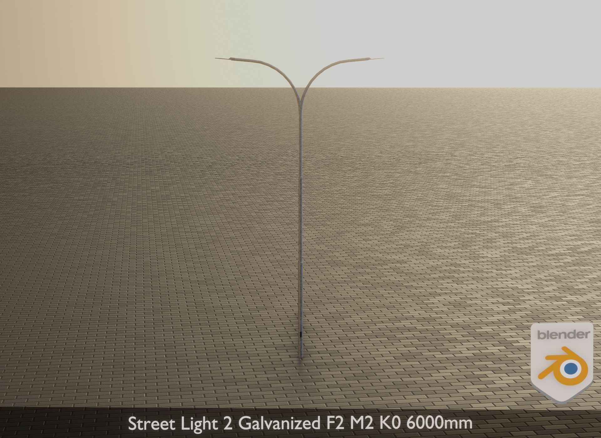 Street Light 2 Galvanized F2 M2 K0 6000mm Low-poly 3D model_20