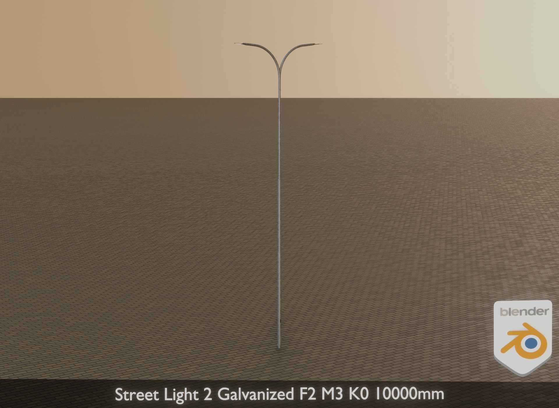 Street Light 2 Galvanized F2 M3 K0 10000mm Low-poly 3D model_41