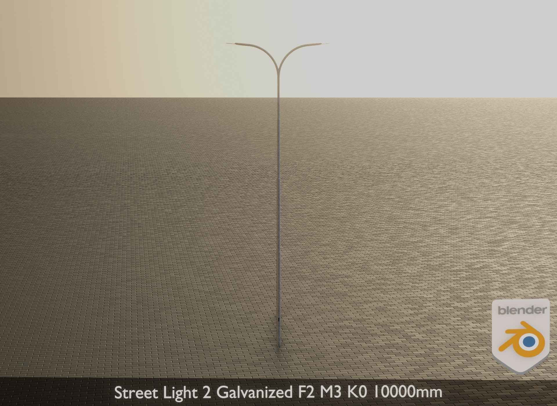 Street Light 2 Galvanized F2 M3 K0 10000mm Low-poly 3D model_19