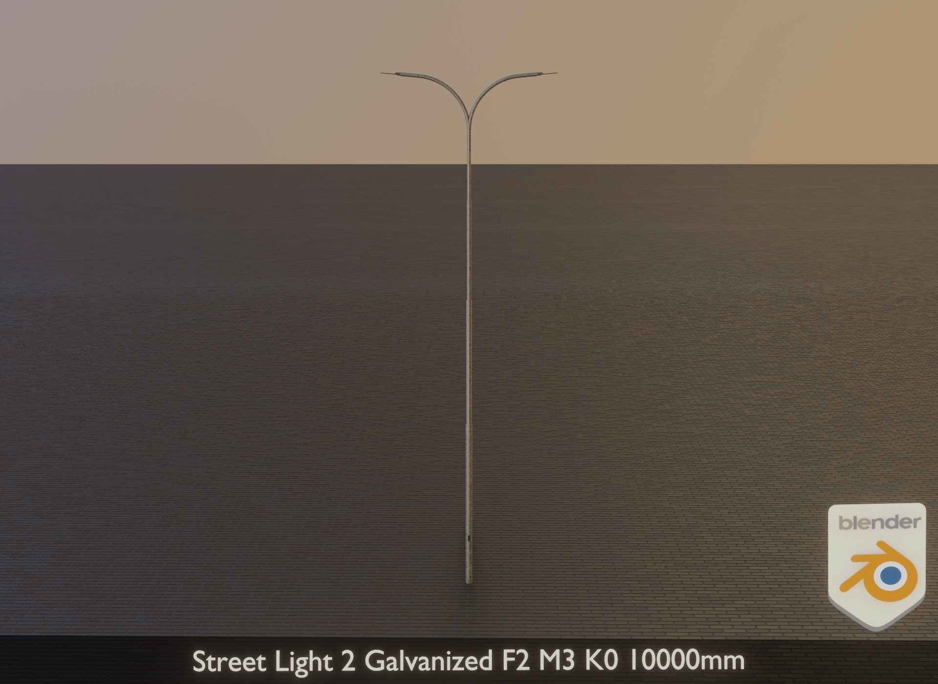 Street Light 2 Galvanized F2 M3 K0 10000mm Low-poly 3D model_40