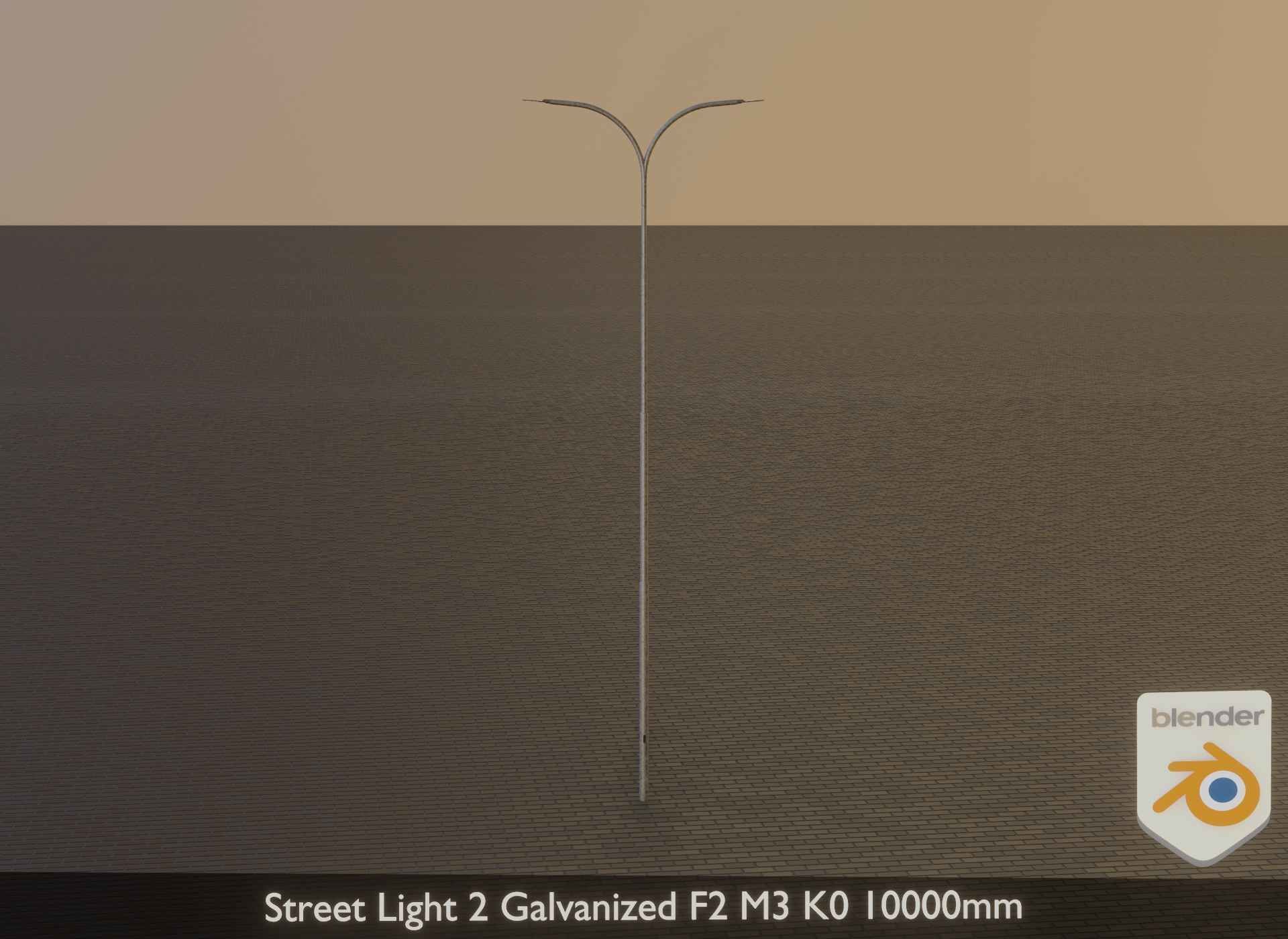 Street Light 2 Galvanized F2 M3 K0 10000mm Low-poly 3D model_39