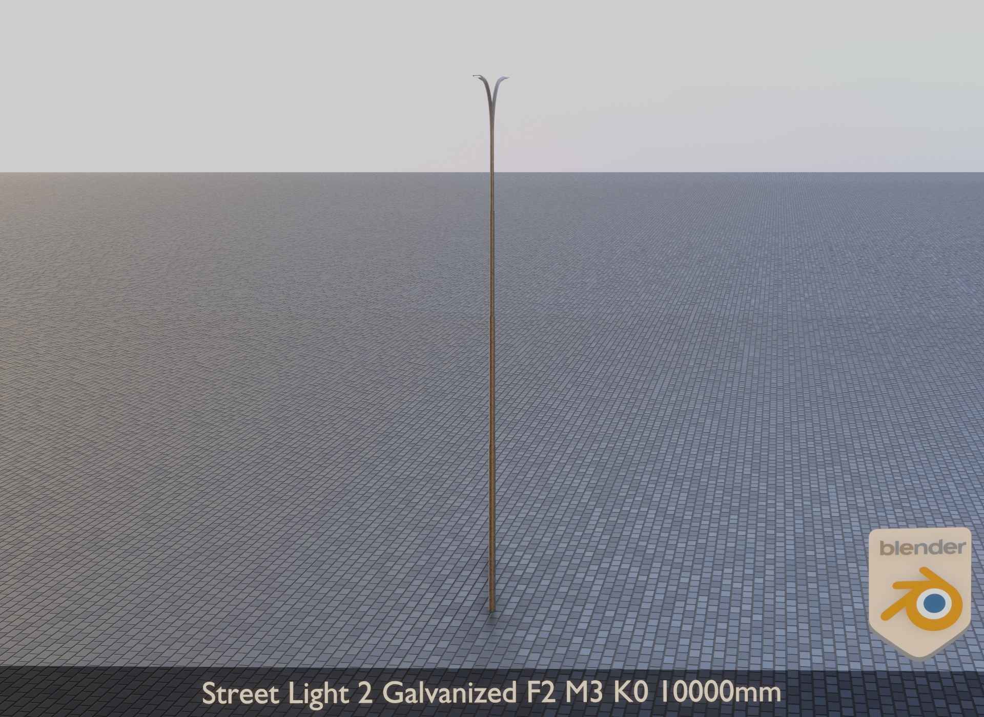 Street Light 2 Galvanized F2 M3 K0 10000mm Low-poly 3D model_11