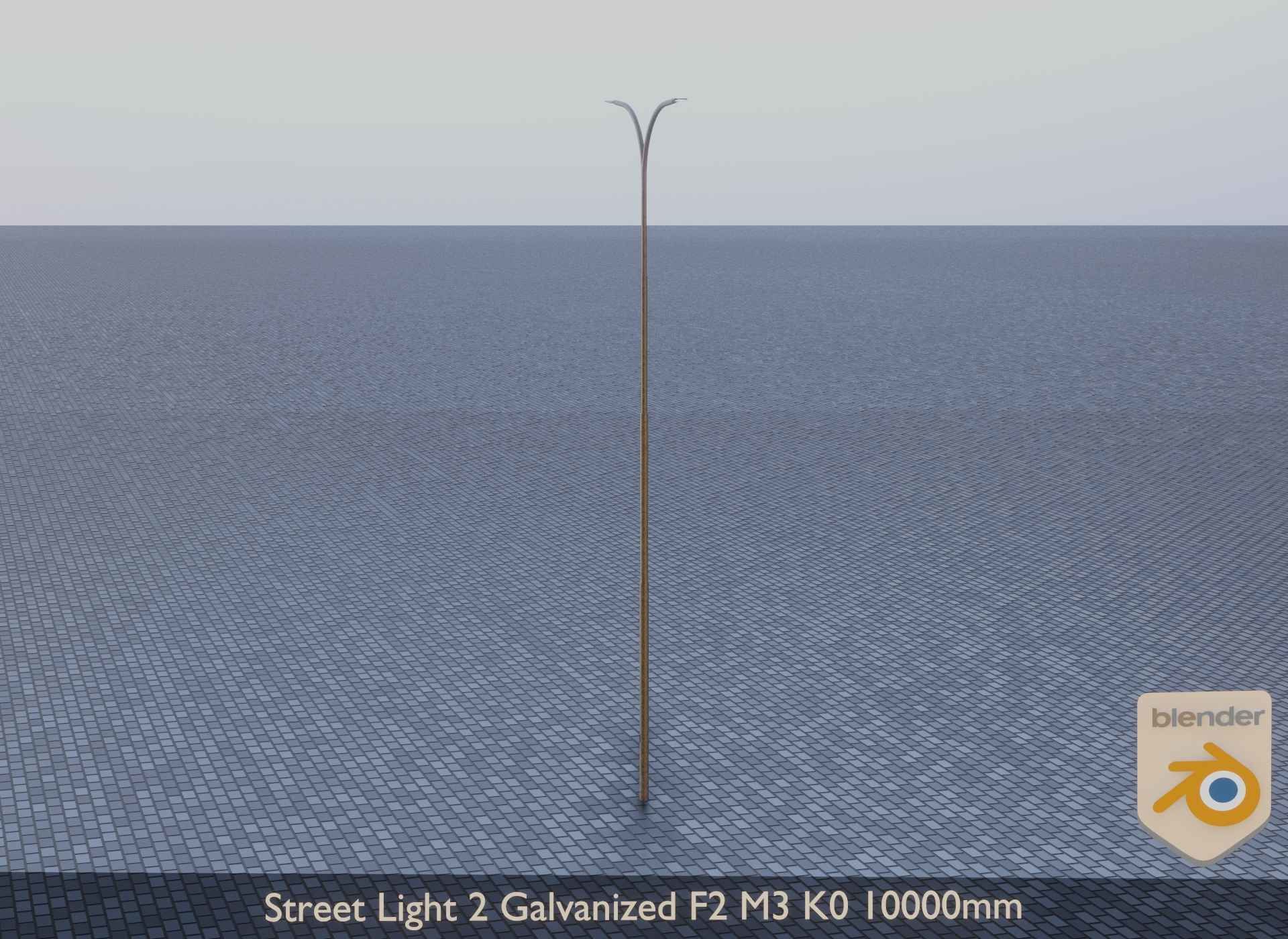 Street Light 2 Galvanized F2 M3 K0 10000mm Low-poly 3D model_8