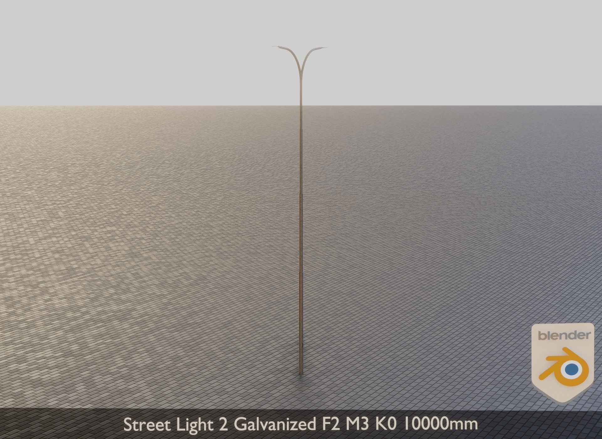 Street Light 2 Galvanized F2 M3 K0 10000mm Low-poly 3D model_13