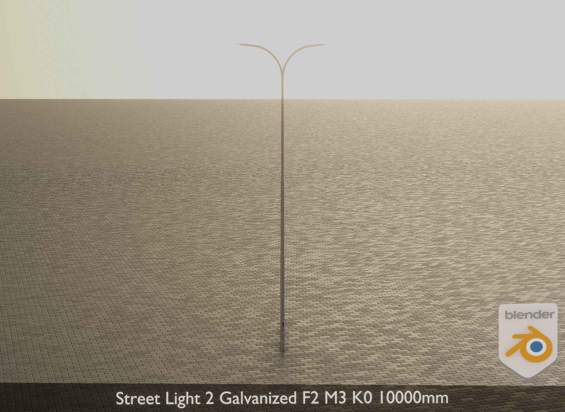 Street Light 2 Galvanized F2 M3 K0 10000mm Low-poly 3D model_18