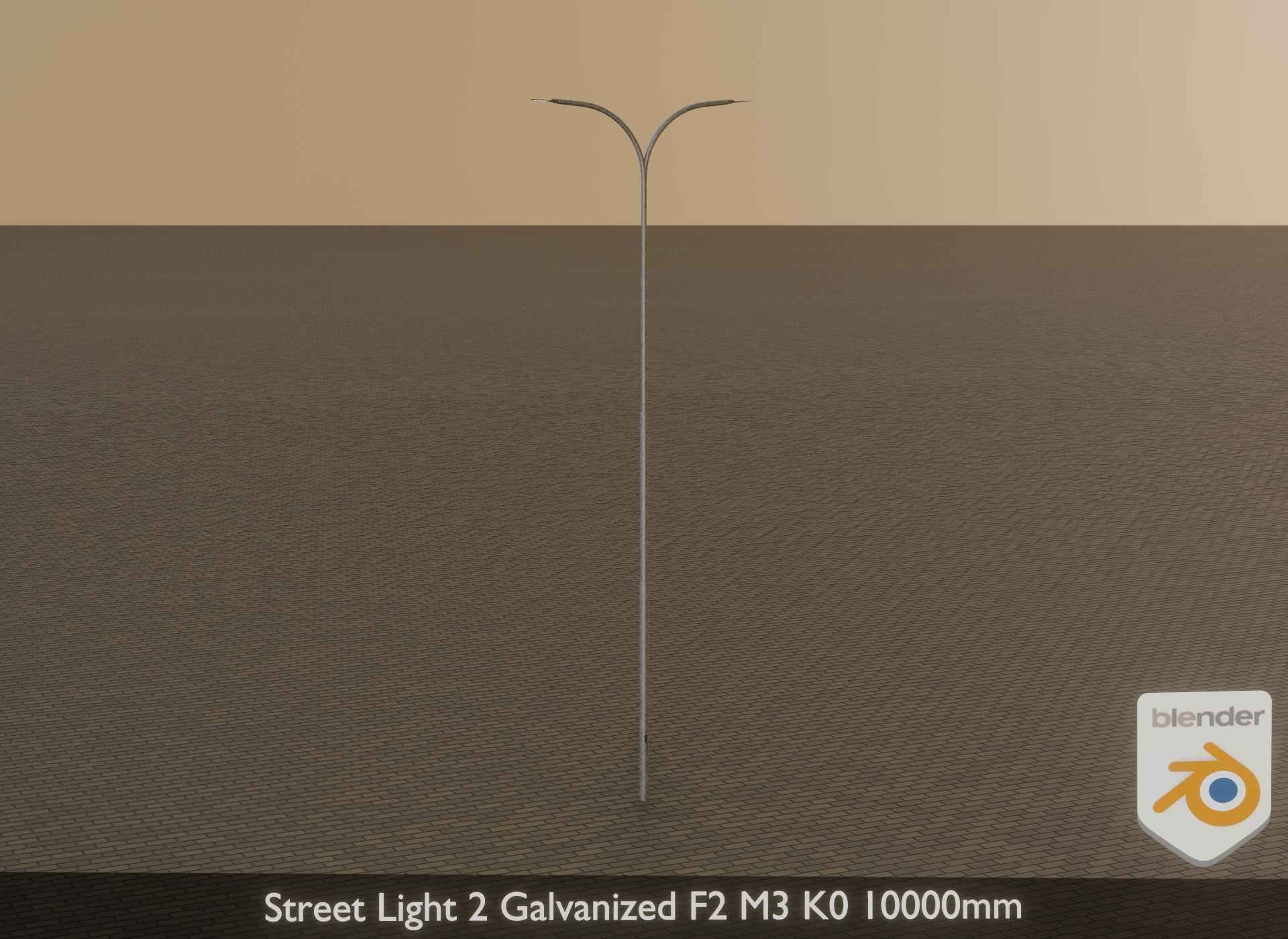 Street Light 2 Galvanized F2 M3 K0 10000mm Low-poly 3D model_37
