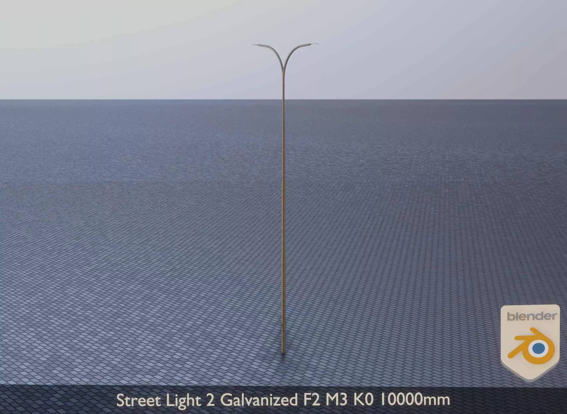 Street Light 2 Galvanized F2 M3 K0 10000mm Low-poly 3D model_0