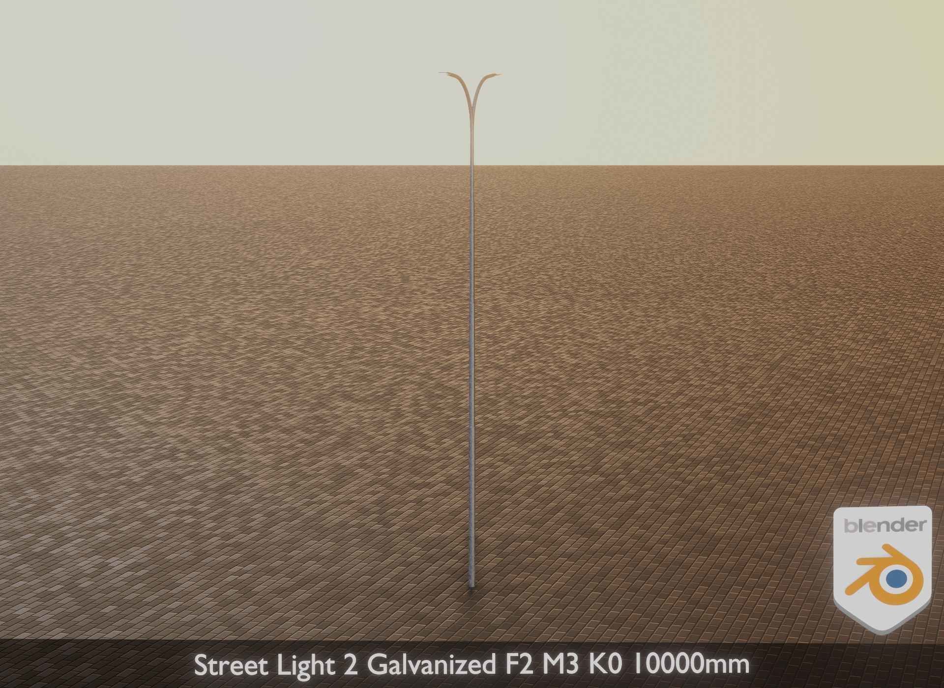 Street Light 2 Galvanized F2 M3 K0 10000mm Low-poly 3D model_32