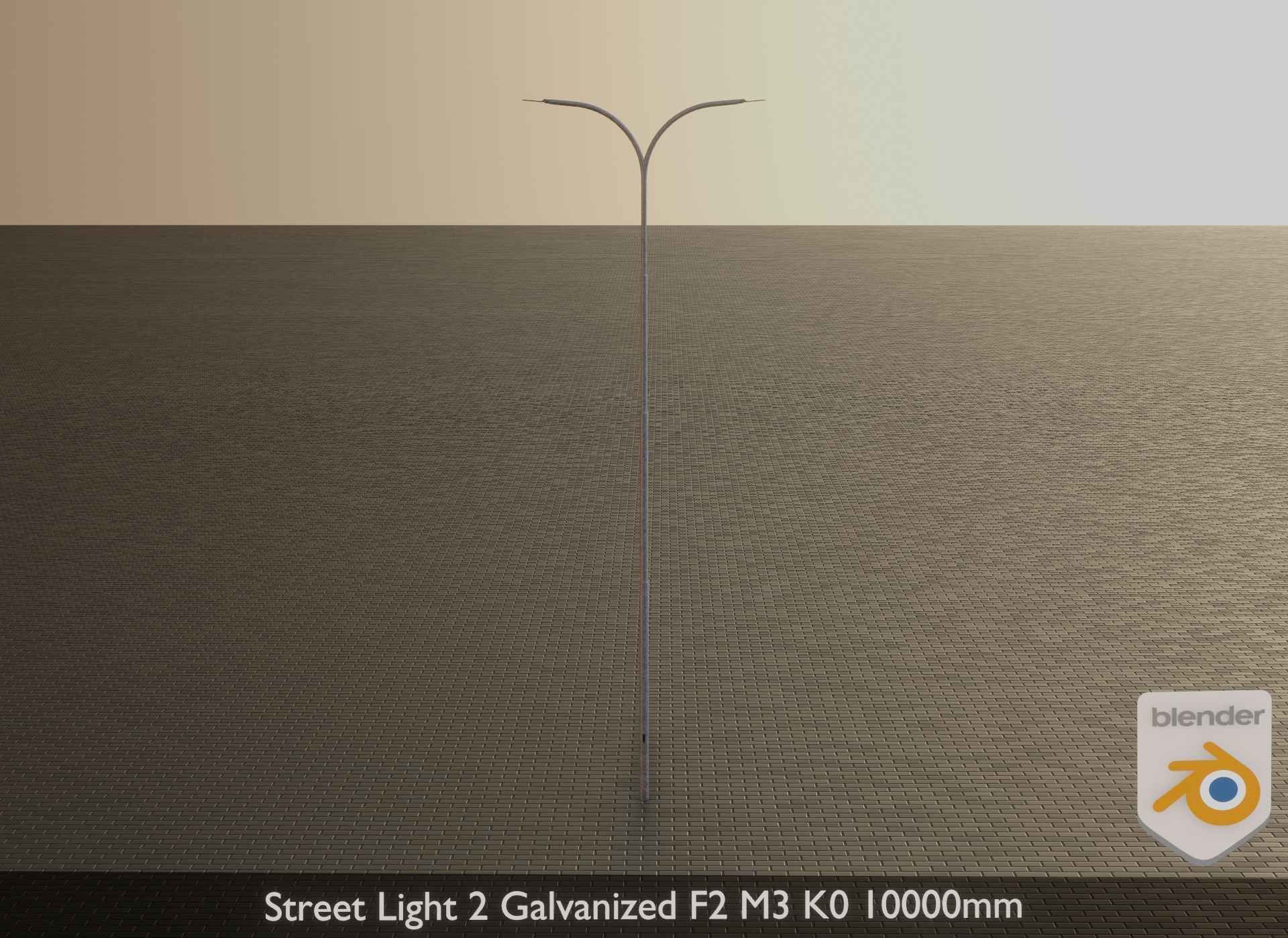 Street Light 2 Galvanized F2 M3 K0 10000mm Low-poly 3D model_20