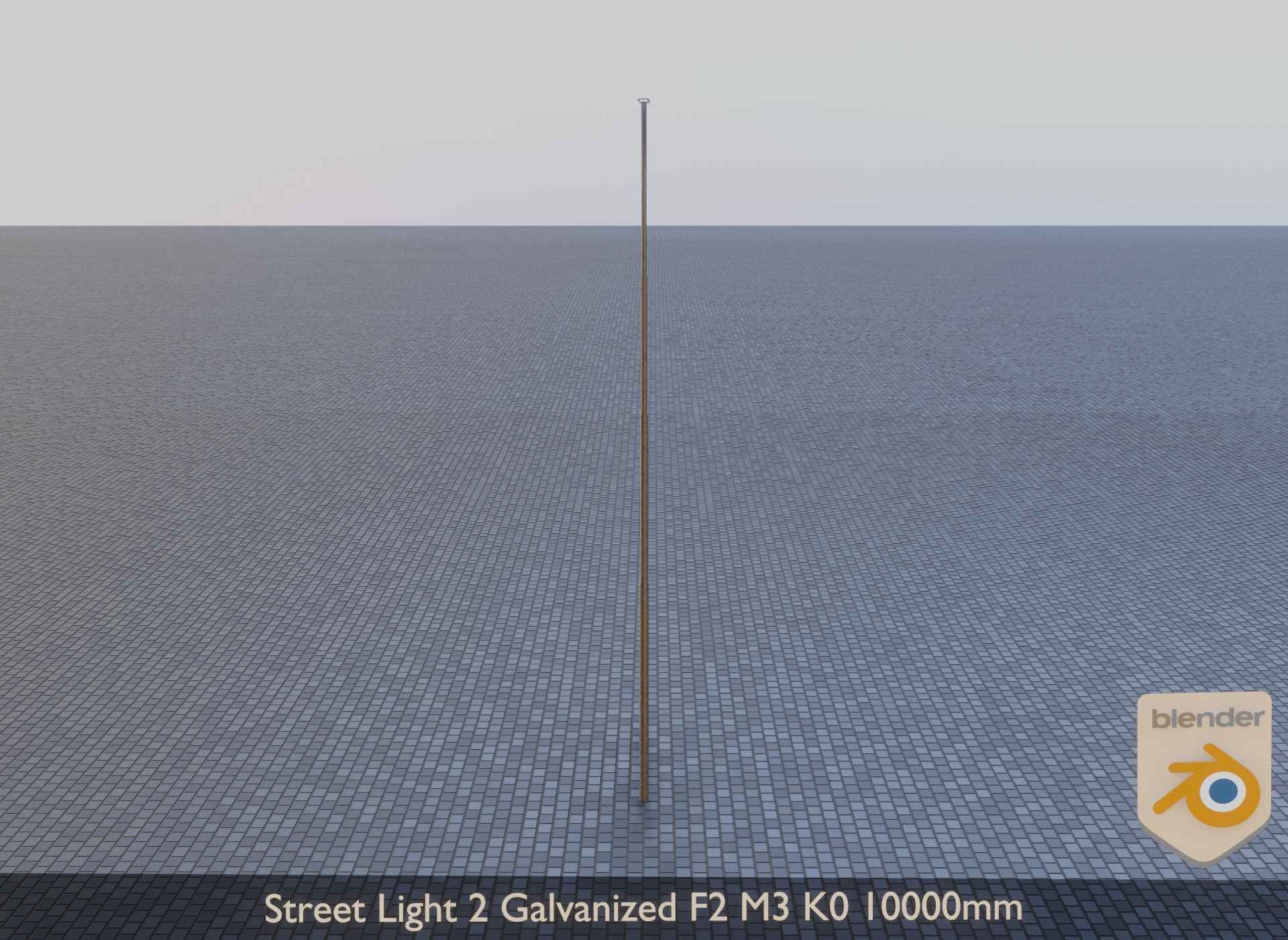 Street Light 2 Galvanized F2 M3 K0 10000mm Low-poly 3D model_10