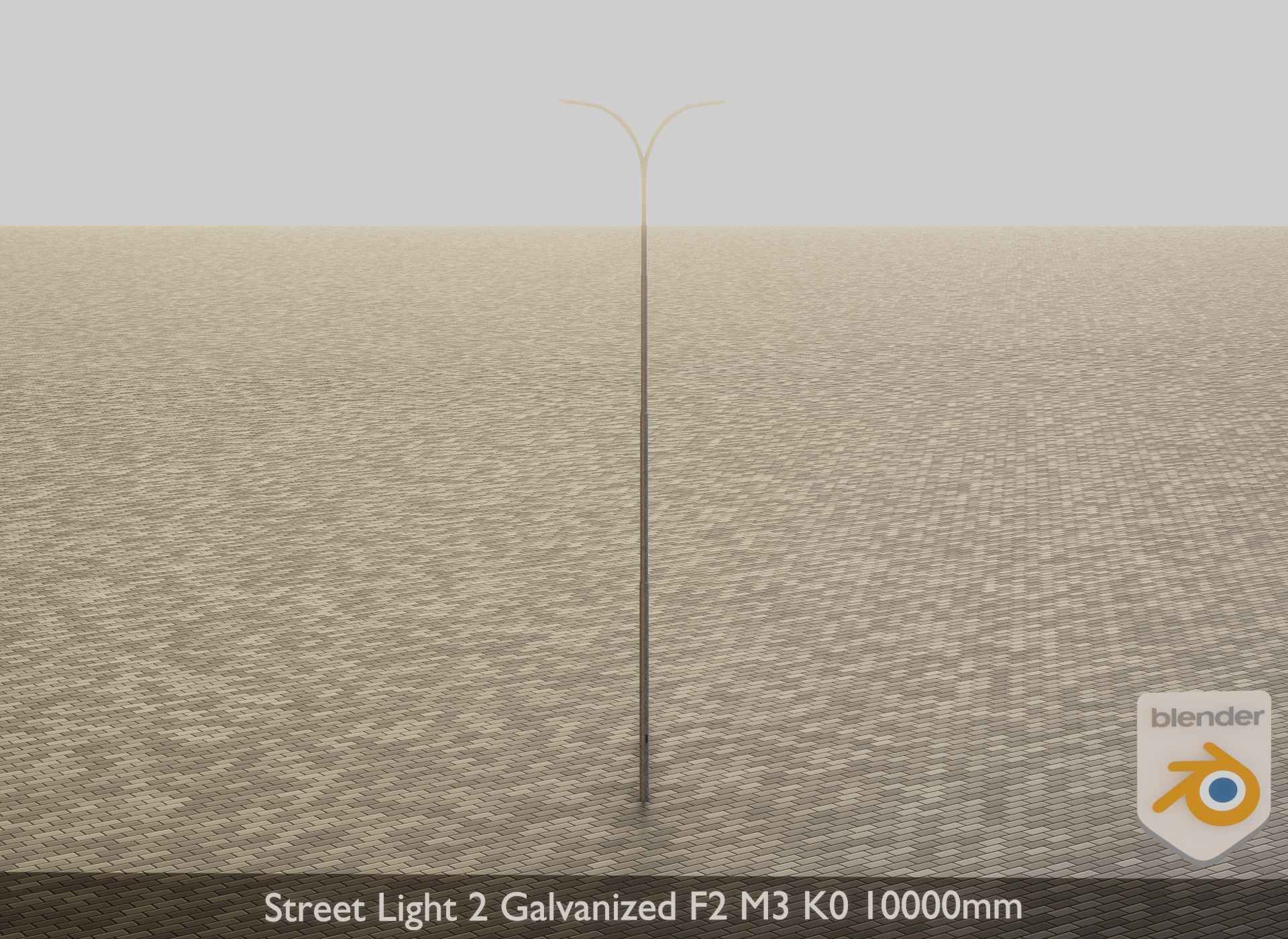 Street Light 2 Galvanized F2 M3 K0 10000mm Low-poly 3D model_16