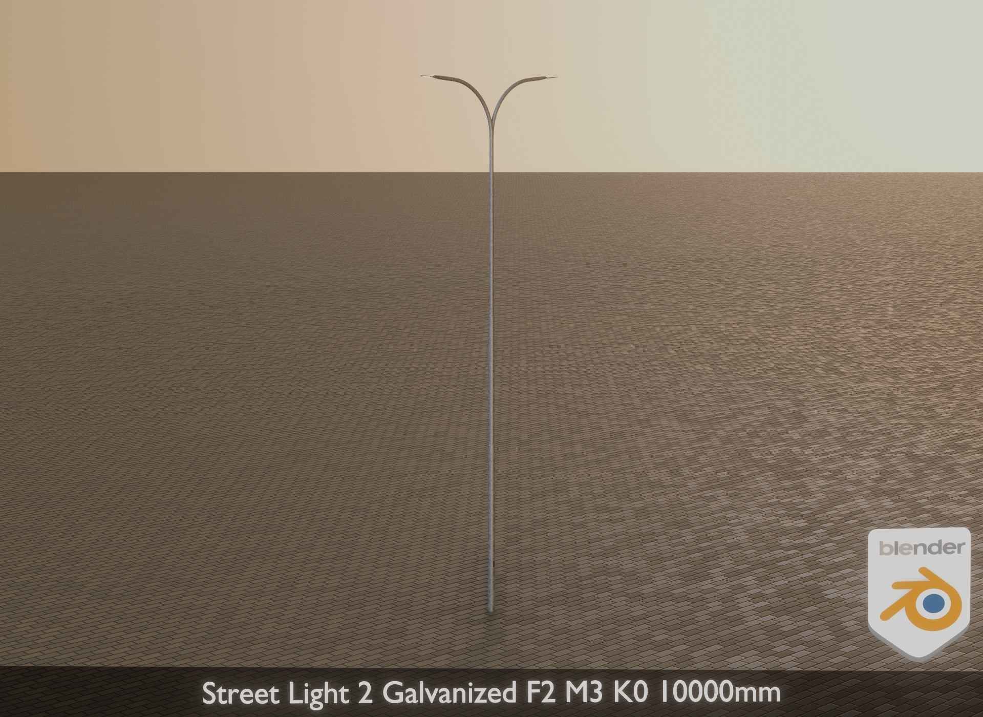 Street Light 2 Galvanized F2 M3 K0 10000mm Low-poly 3D model_35