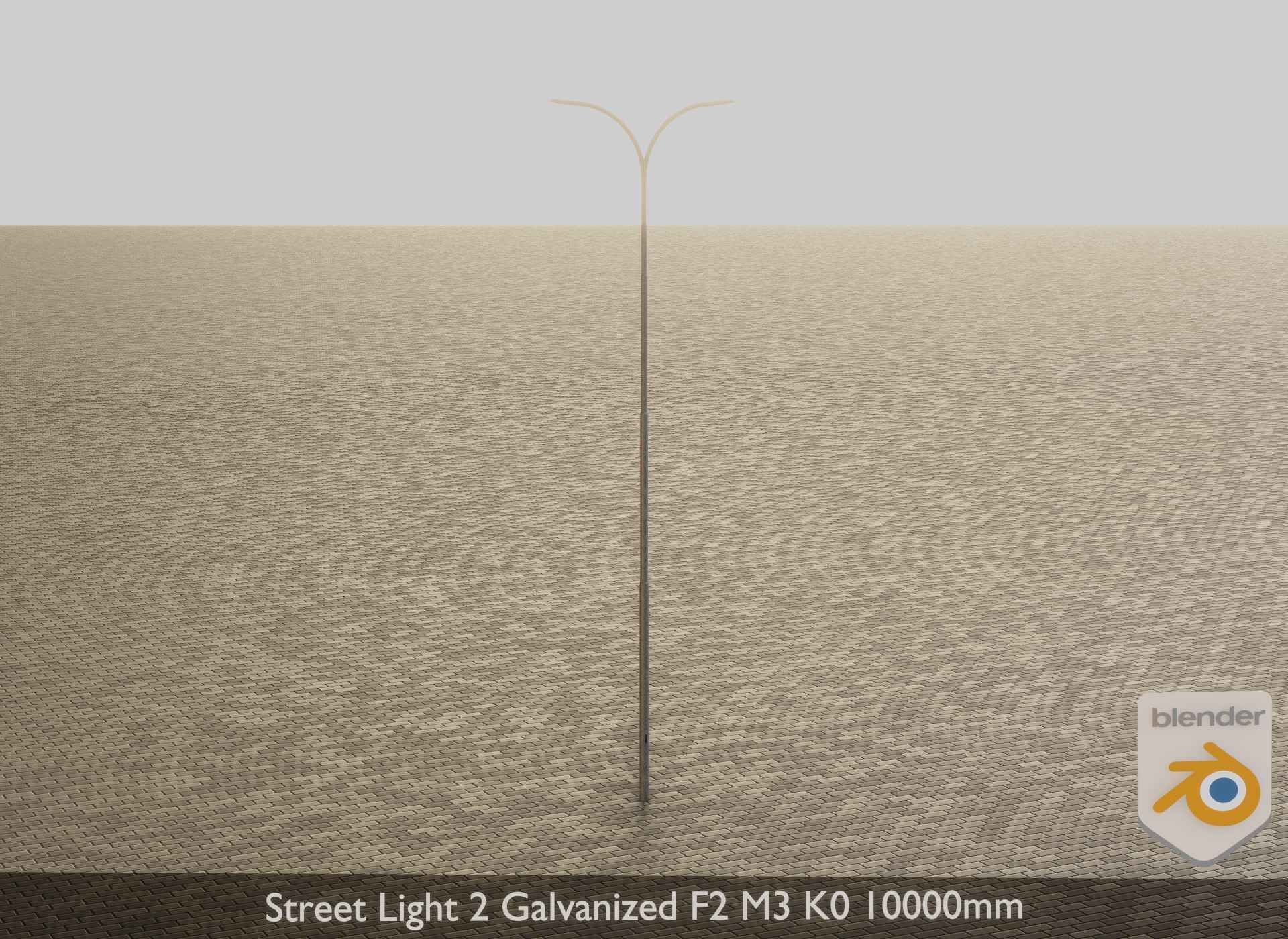 Street Light 2 Galvanized F2 M3 K0 10000mm Low-poly 3D model_17