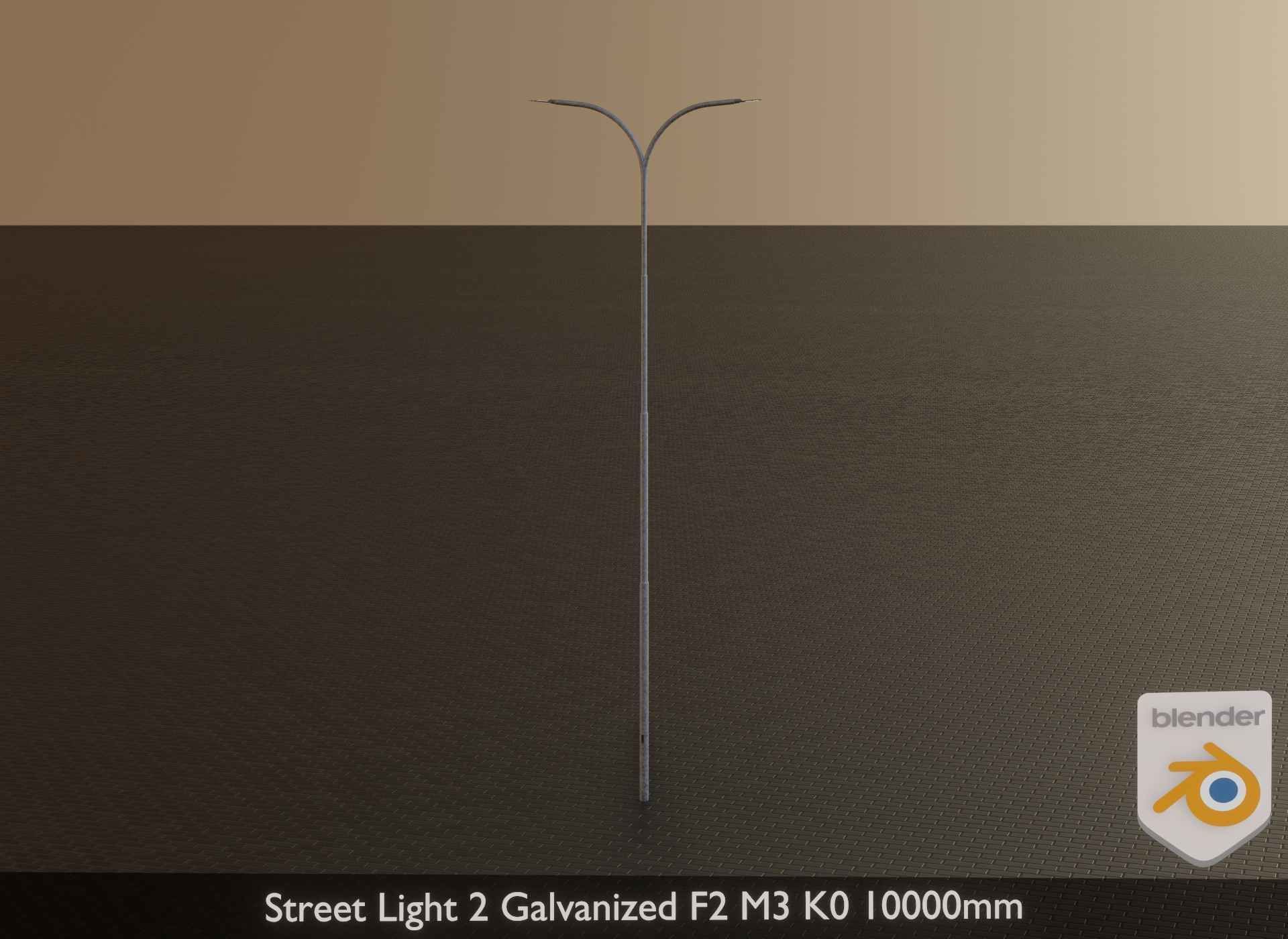 Street Light 2 Galvanized F2 M3 K0 10000mm Low-poly 3D model_22