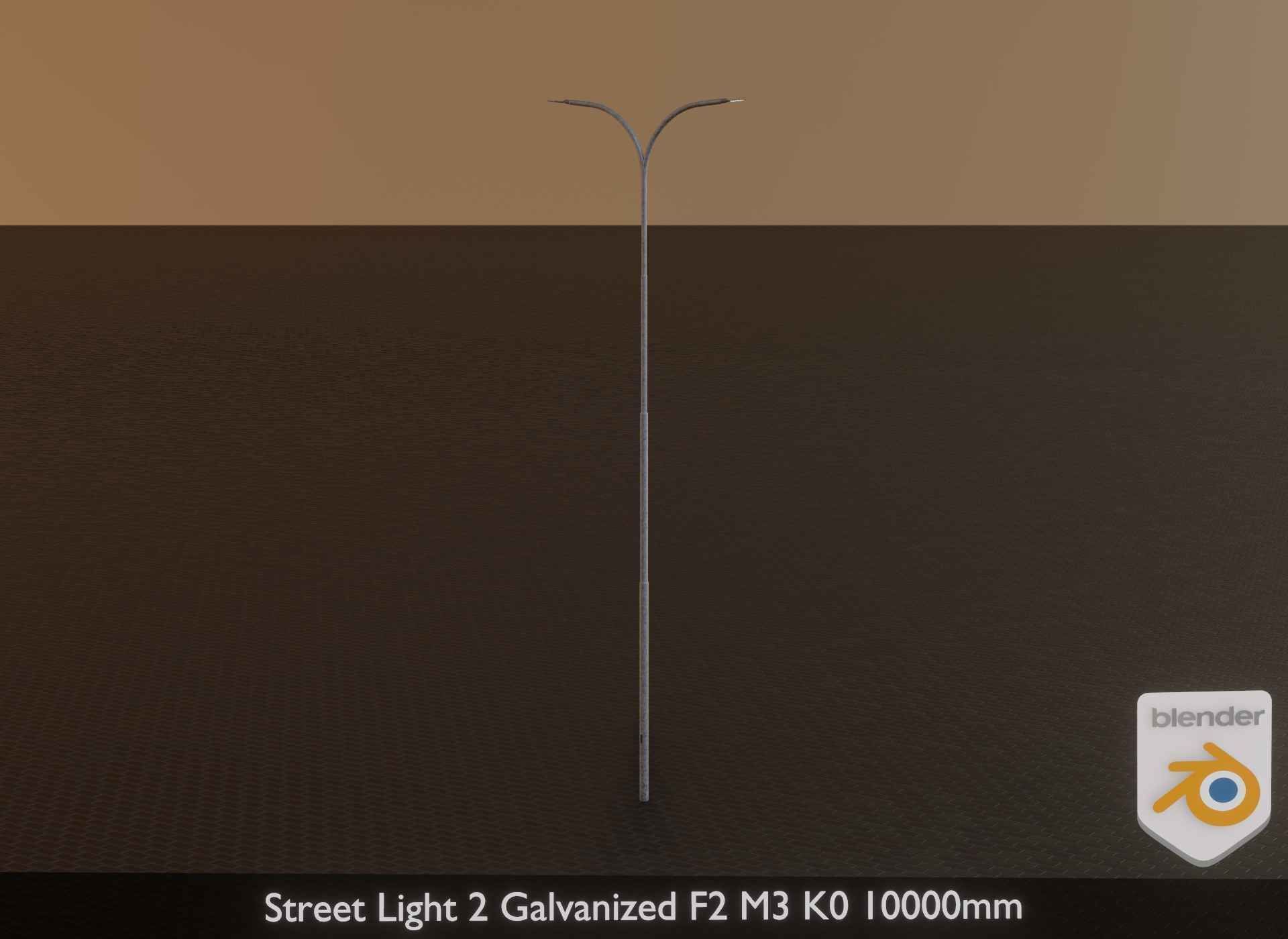 Street Light 2 Galvanized F2 M3 K0 10000mm Low-poly 3D model_24