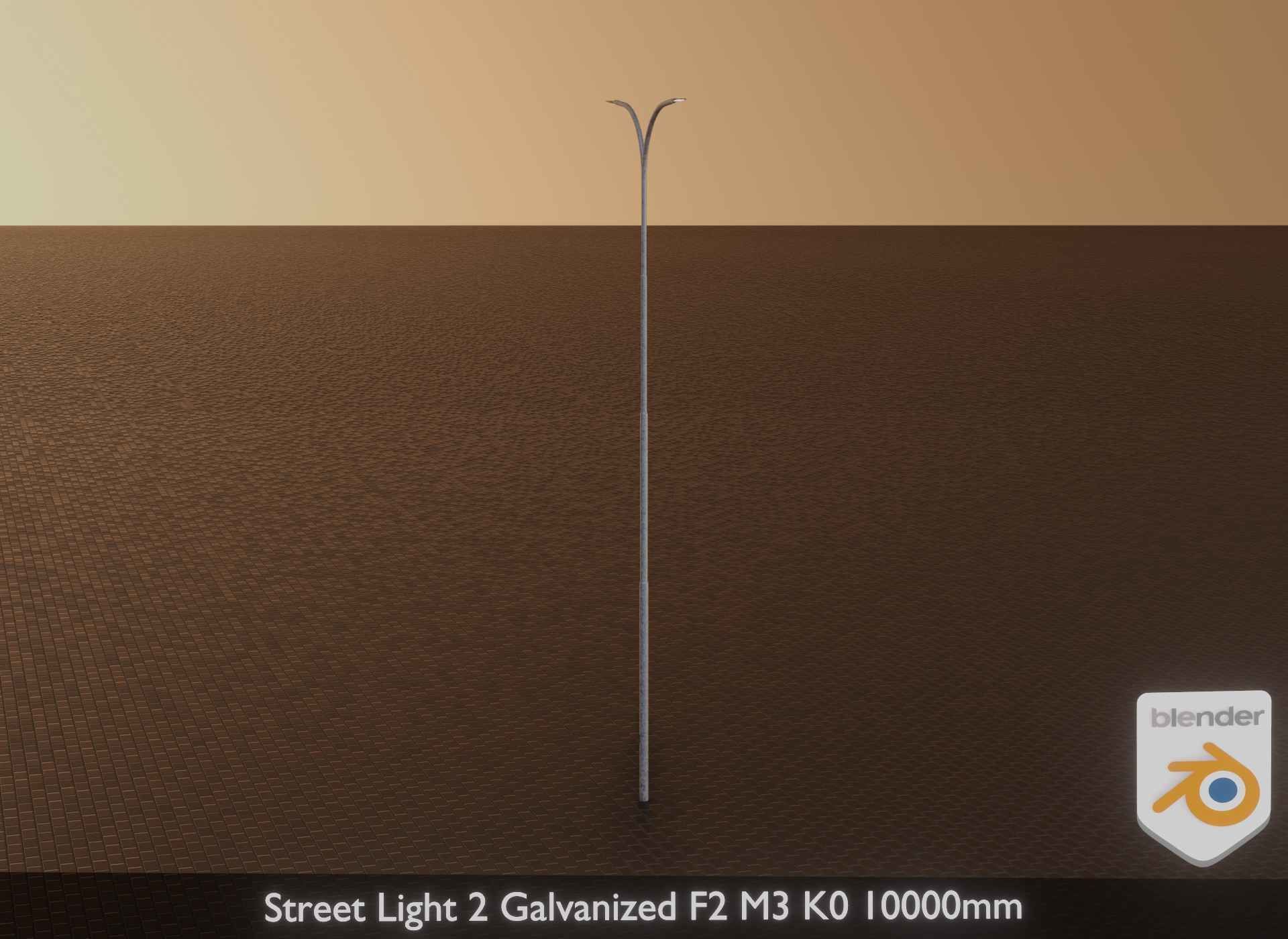 Street Light 2 Galvanized F2 M3 K0 10000mm Low-poly 3D model_28