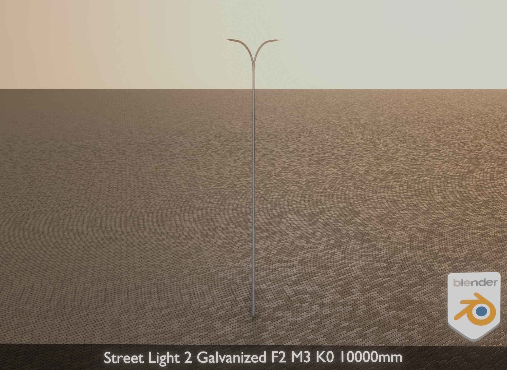 Street Light 2 Galvanized F2 M3 K0 10000mm Low-poly 3D model_34