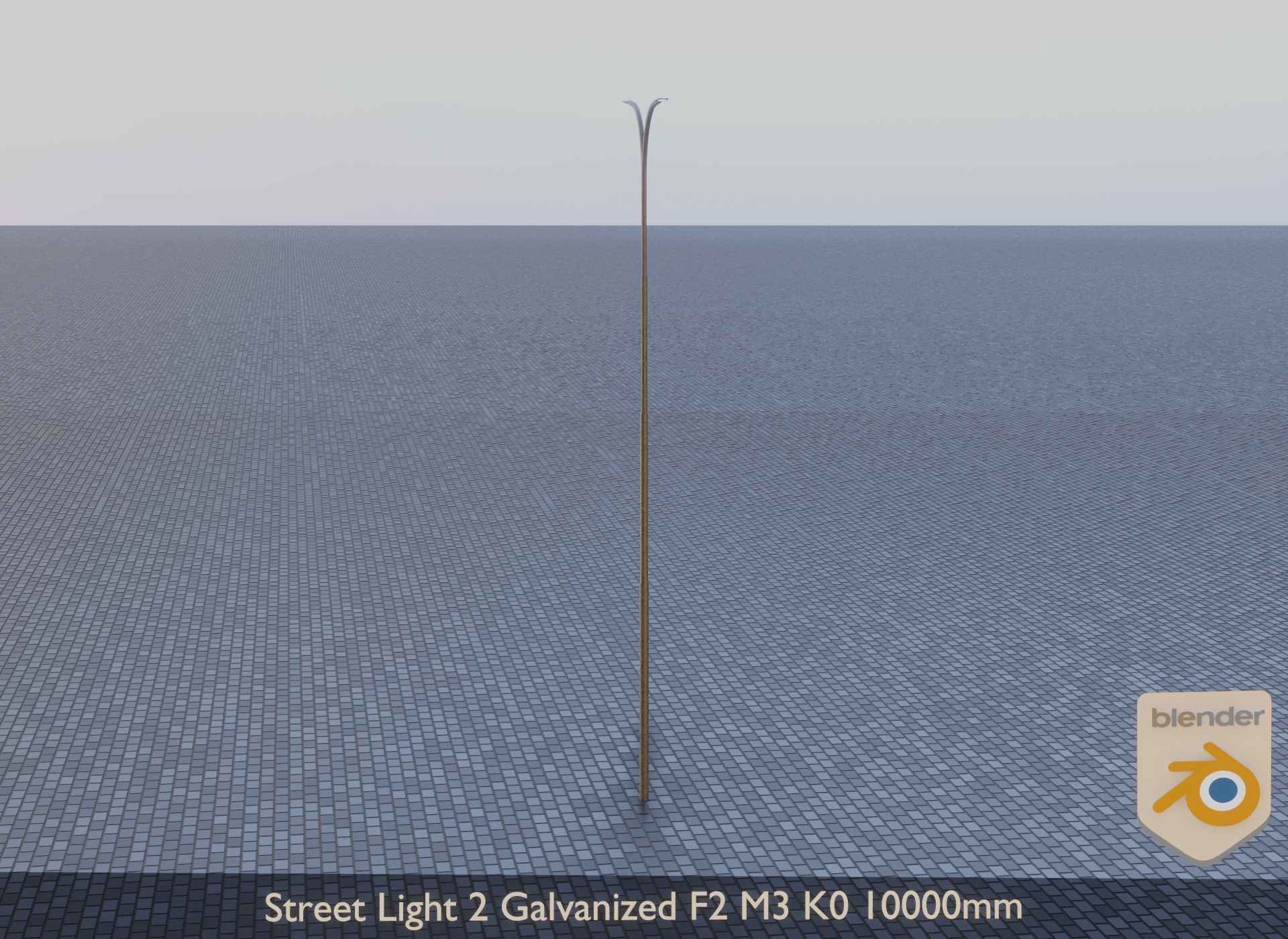 Street Light 2 Galvanized F2 M3 K0 10000mm Low-poly 3D model_9