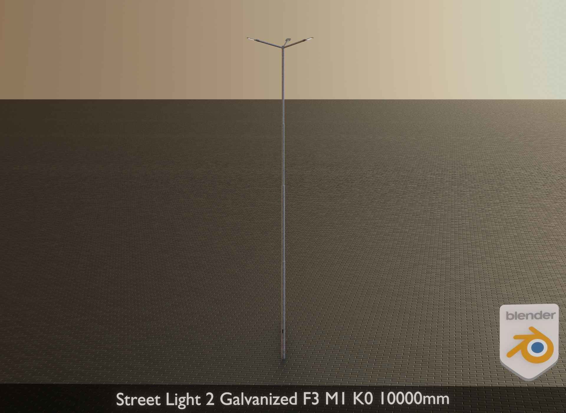 Street Light 2 Galvanized F3 M1 K0 10000mm Low-poly 3D model_22