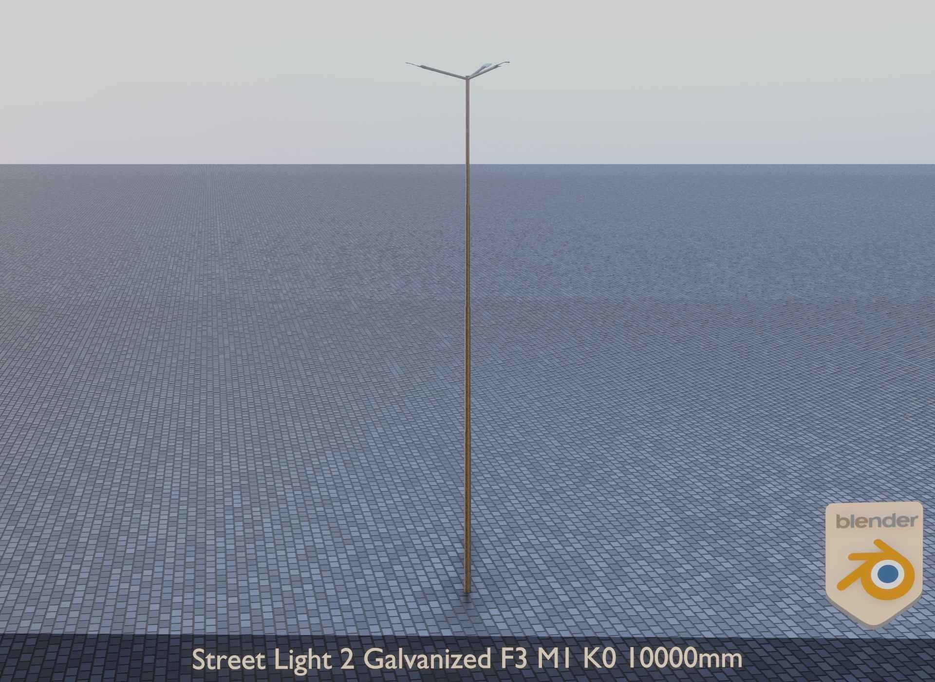 Street Light 2 Galvanized F3 M1 K0 10000mm Low-poly 3D model_10