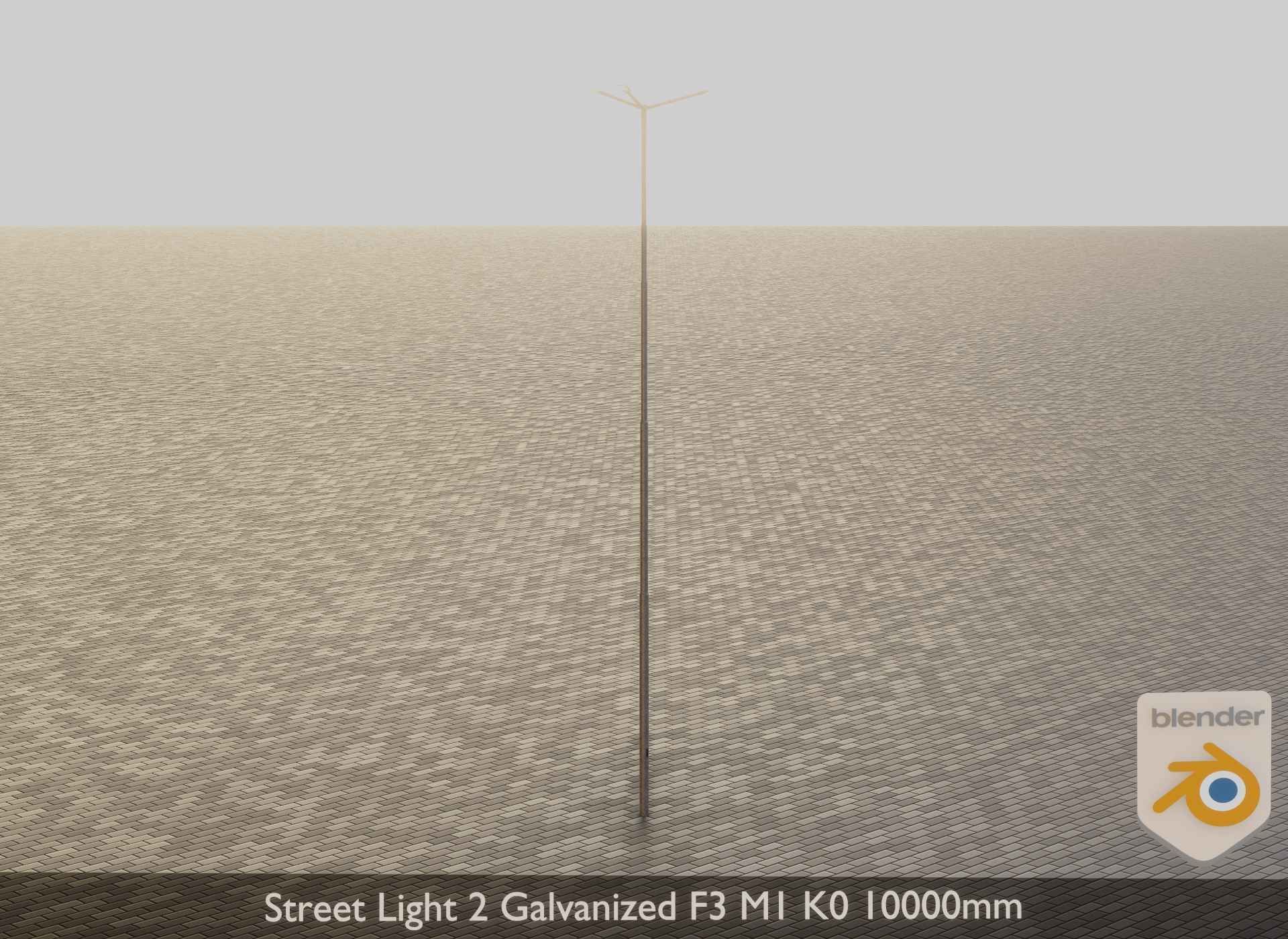 Street Light 2 Galvanized F3 M1 K0 10000mm Low-poly 3D model_16