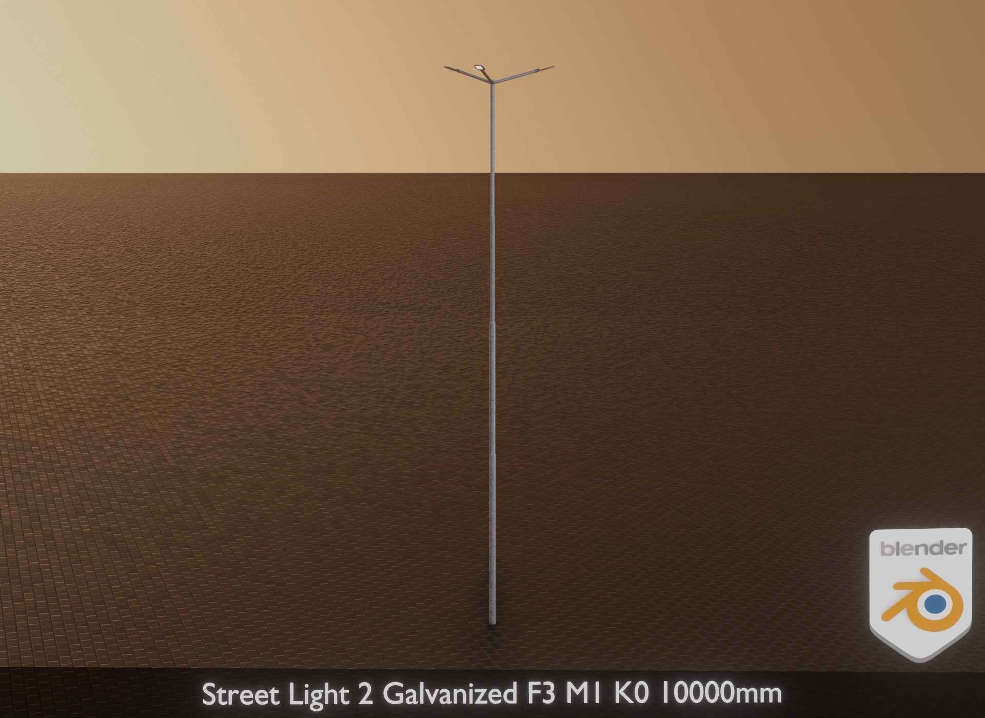 Street Light 2 Galvanized F3 M1 K0 10000mm Low-poly 3D model_29