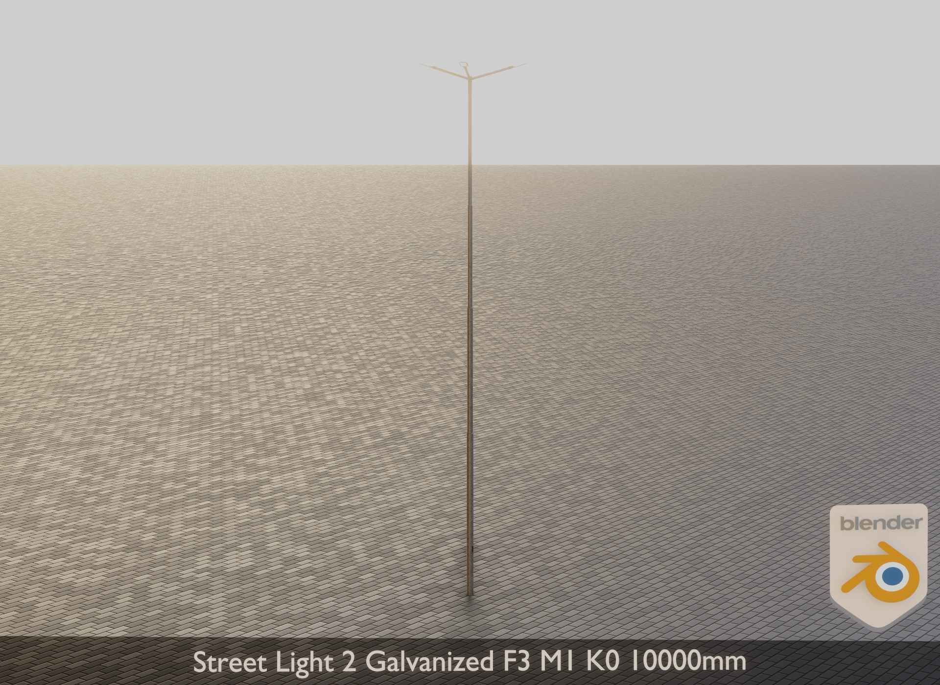 Street Light 2 Galvanized F3 M1 K0 10000mm Low-poly 3D model_15