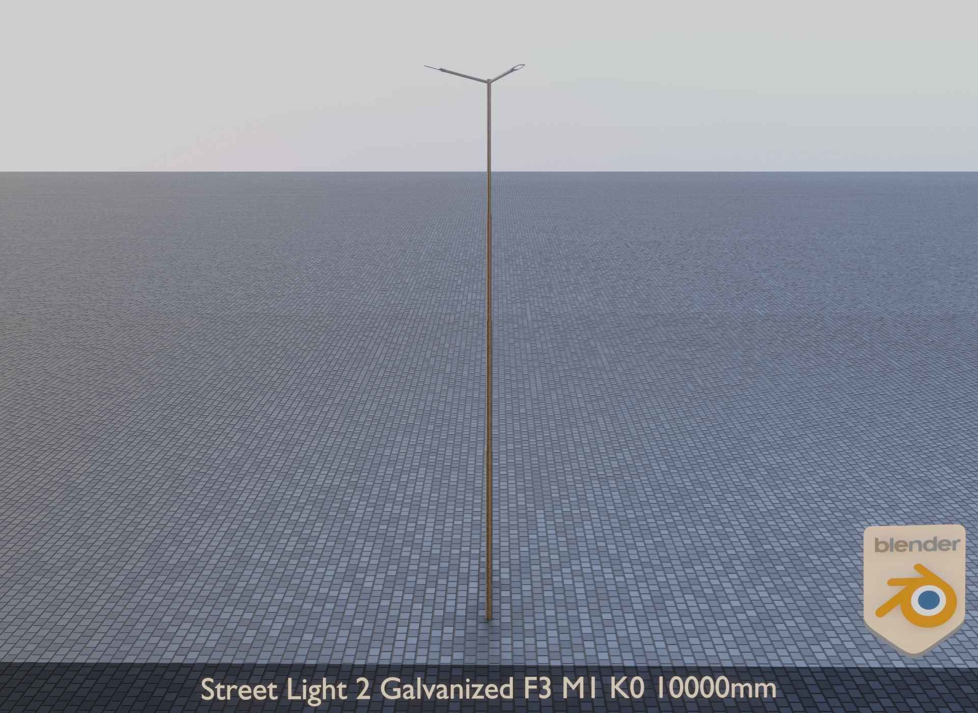 Street Light 2 Galvanized F3 M1 K0 10000mm Low-poly 3D model_11