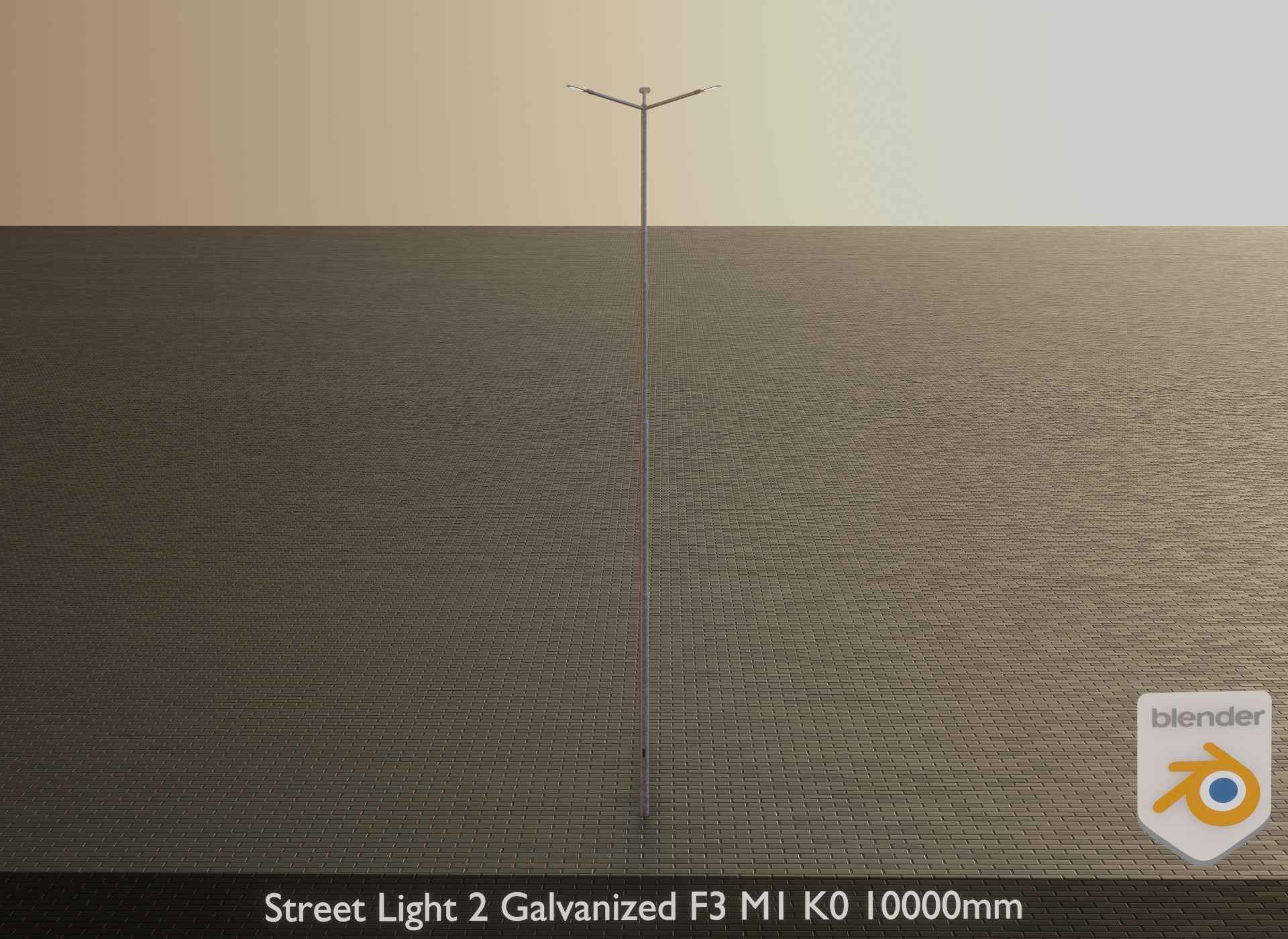Street Light 2 Galvanized F3 M1 K0 10000mm Low-poly 3D model_21