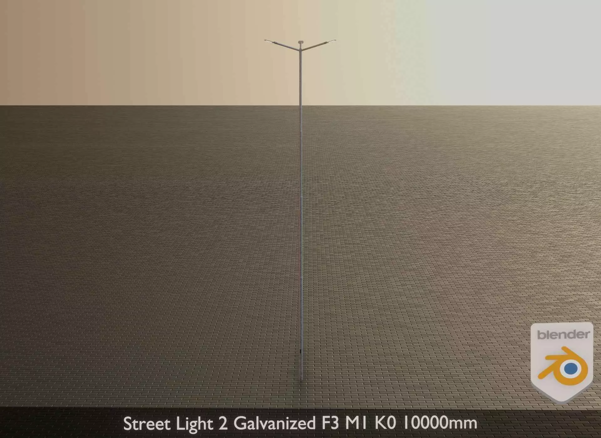 Street Light 2 Galvanized F3 M1 K0 10000mm Low-poly 3D model_0