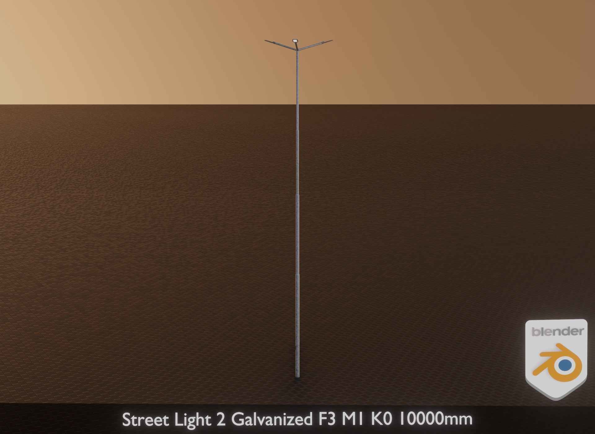 Street Light 2 Galvanized F3 M1 K0 10000mm Low-poly 3D model_28