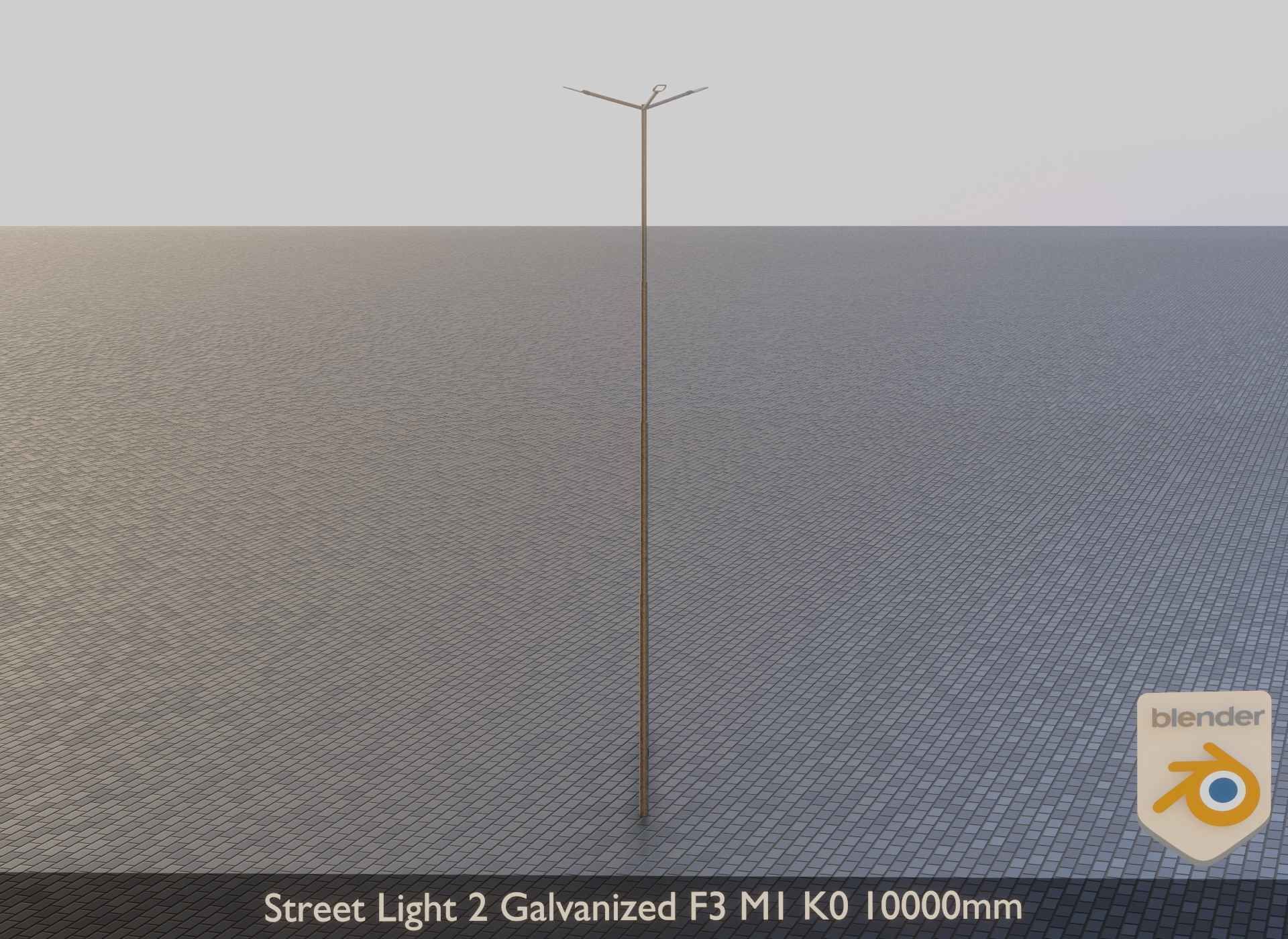 Street Light 2 Galvanized F3 M1 K0 10000mm Low-poly 3D model_13
