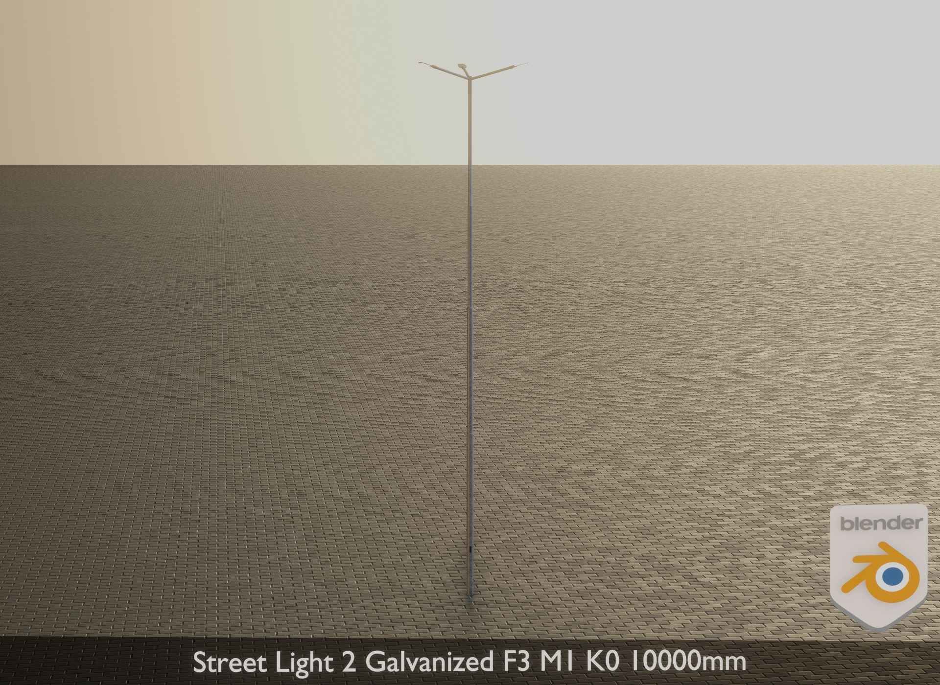 Street Light 2 Galvanized F3 M1 K0 10000mm Low-poly 3D model_20