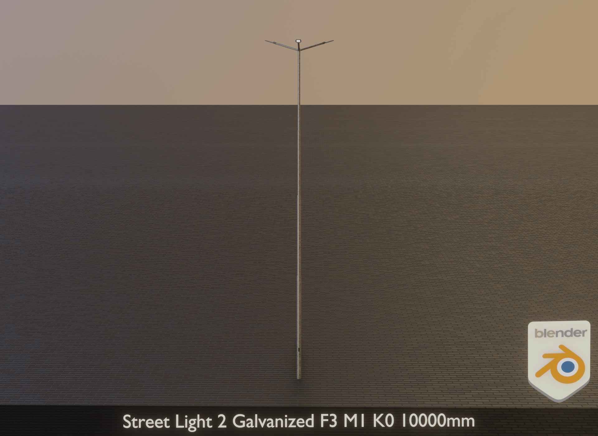 Street Light 2 Galvanized F3 M1 K0 10000mm Low-poly 3D model_41