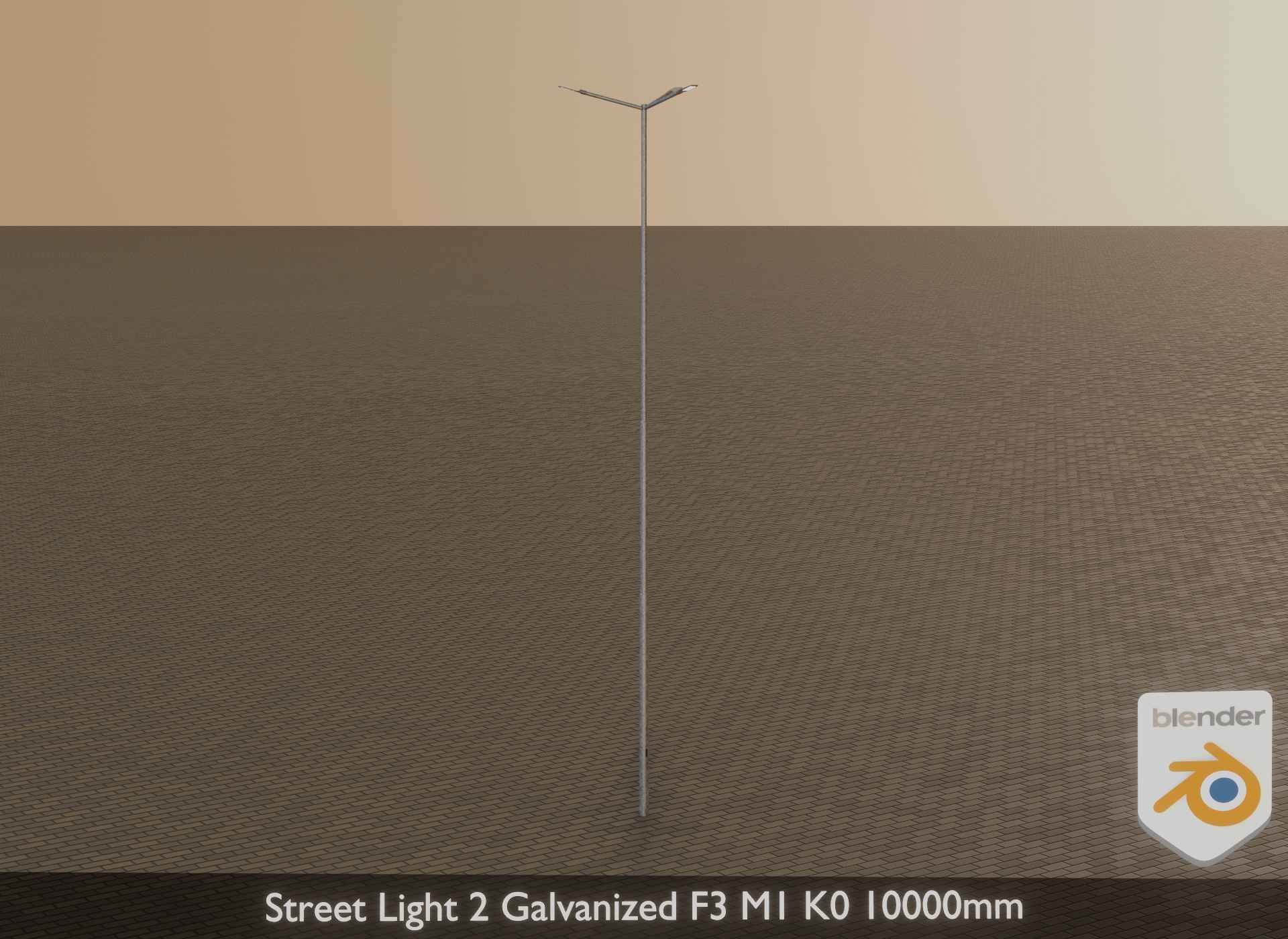 Street Light 2 Galvanized F3 M1 K0 10000mm Low-poly 3D model_37