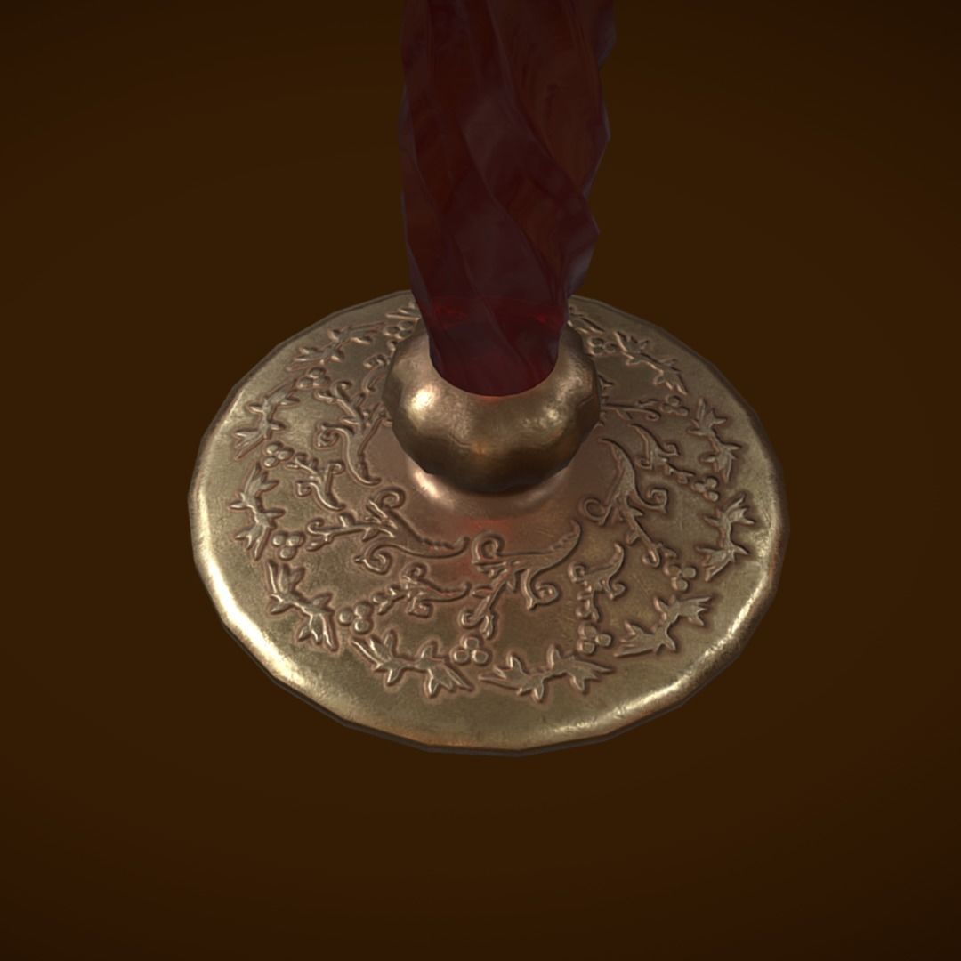 Old goblet Low-poly 3D model_7