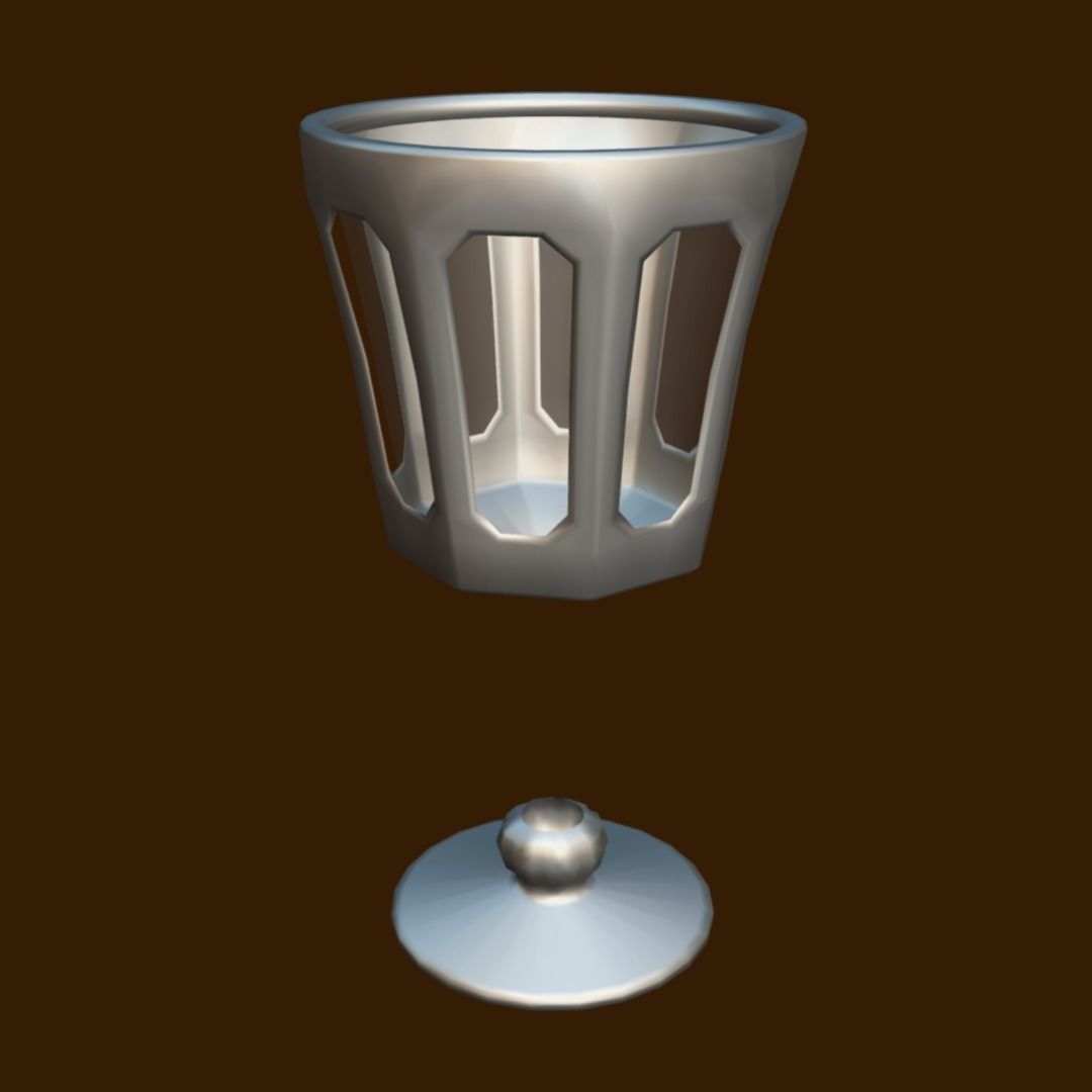 Old goblet Low-poly 3D model_4