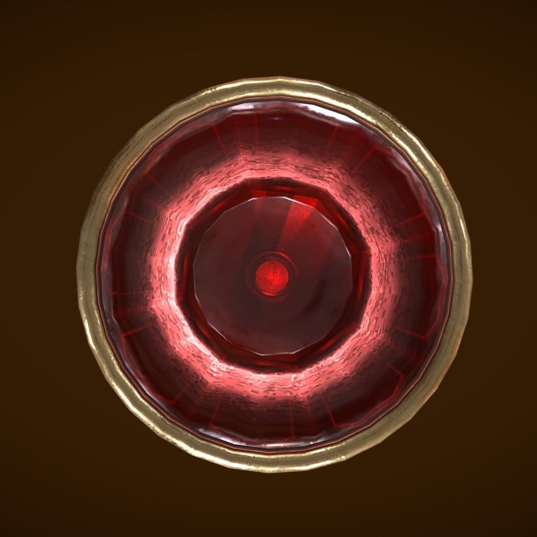 Old goblet Low-poly 3D model_2