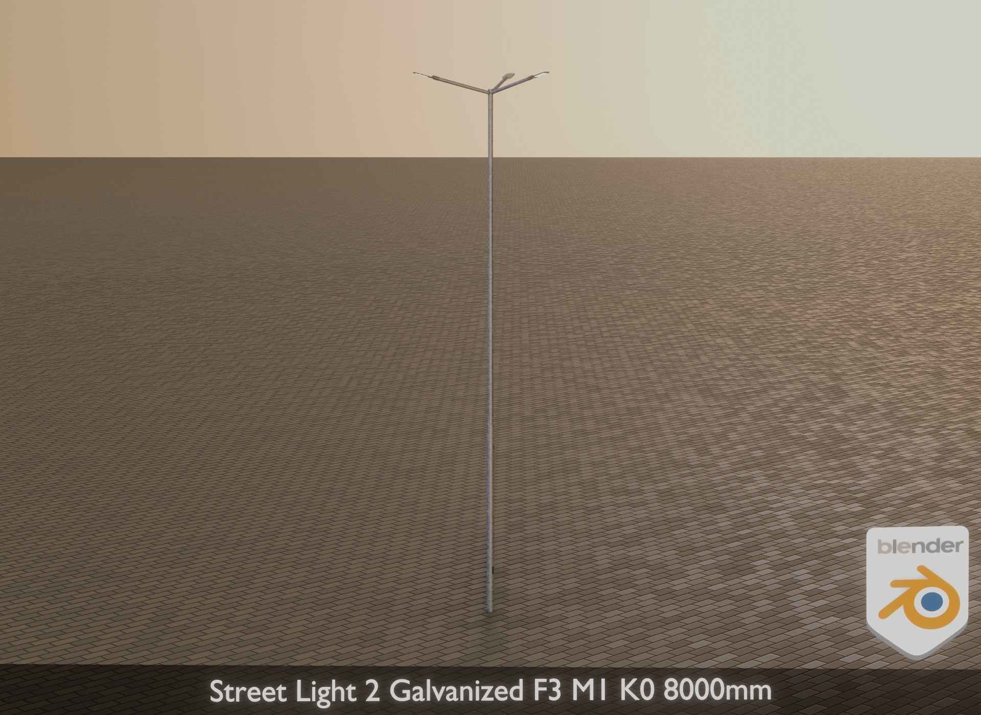 Street Light 2 Galvanized F3 M1 K0 8000mm Low-poly 3D model_36