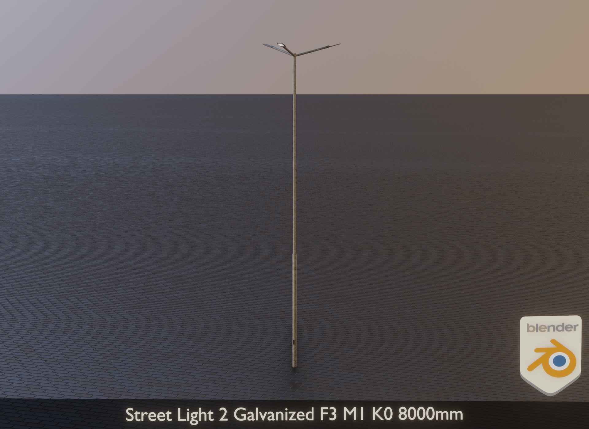 Street Light 2 Galvanized F3 M1 K0 8000mm Low-poly 3D model_5