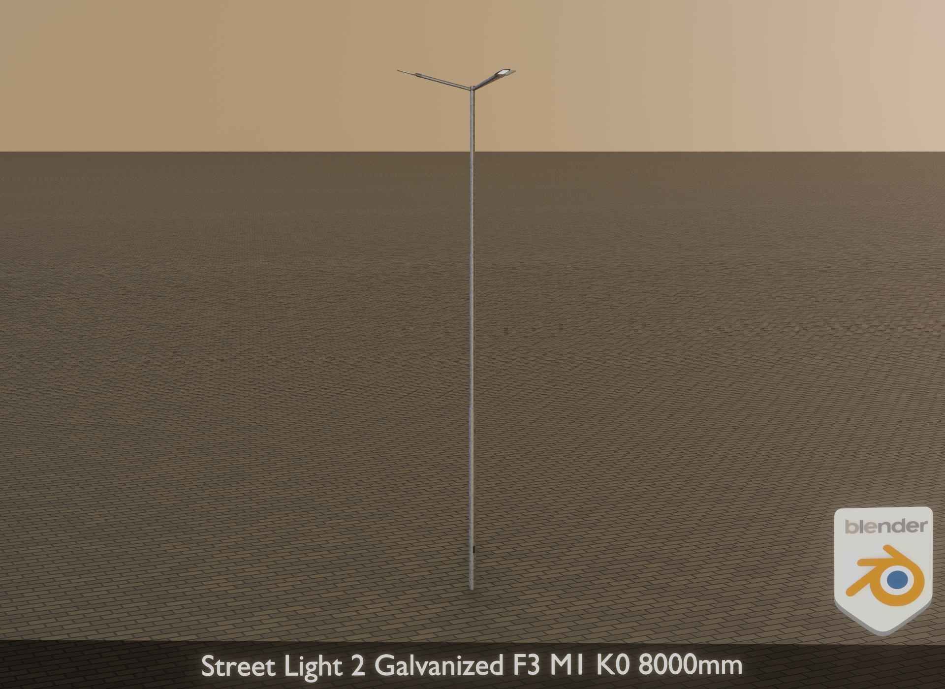 Street Light 2 Galvanized F3 M1 K0 8000mm Low-poly 3D model_38