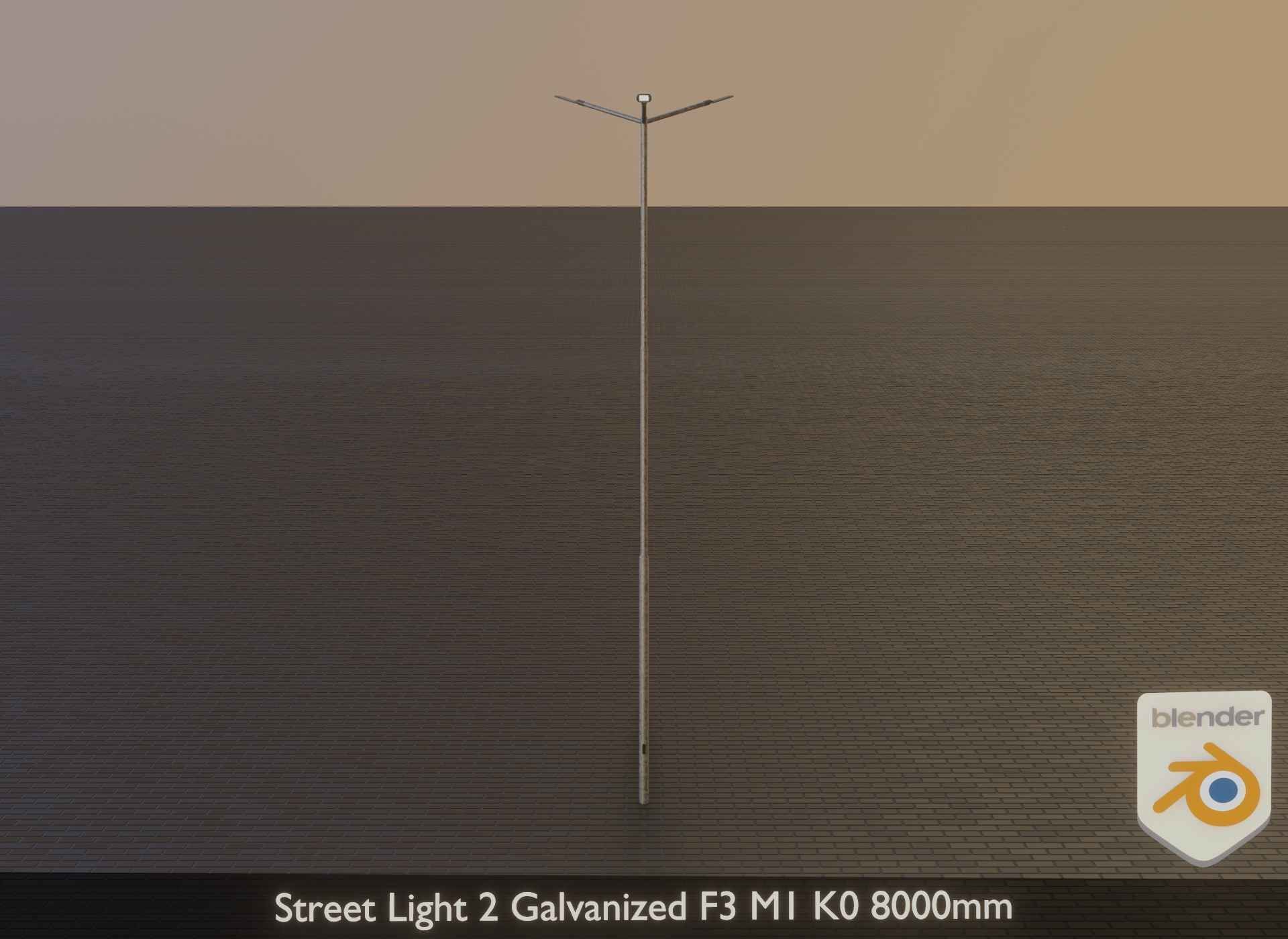 Street Light 2 Galvanized F3 M1 K0 8000mm Low-poly 3D model_3