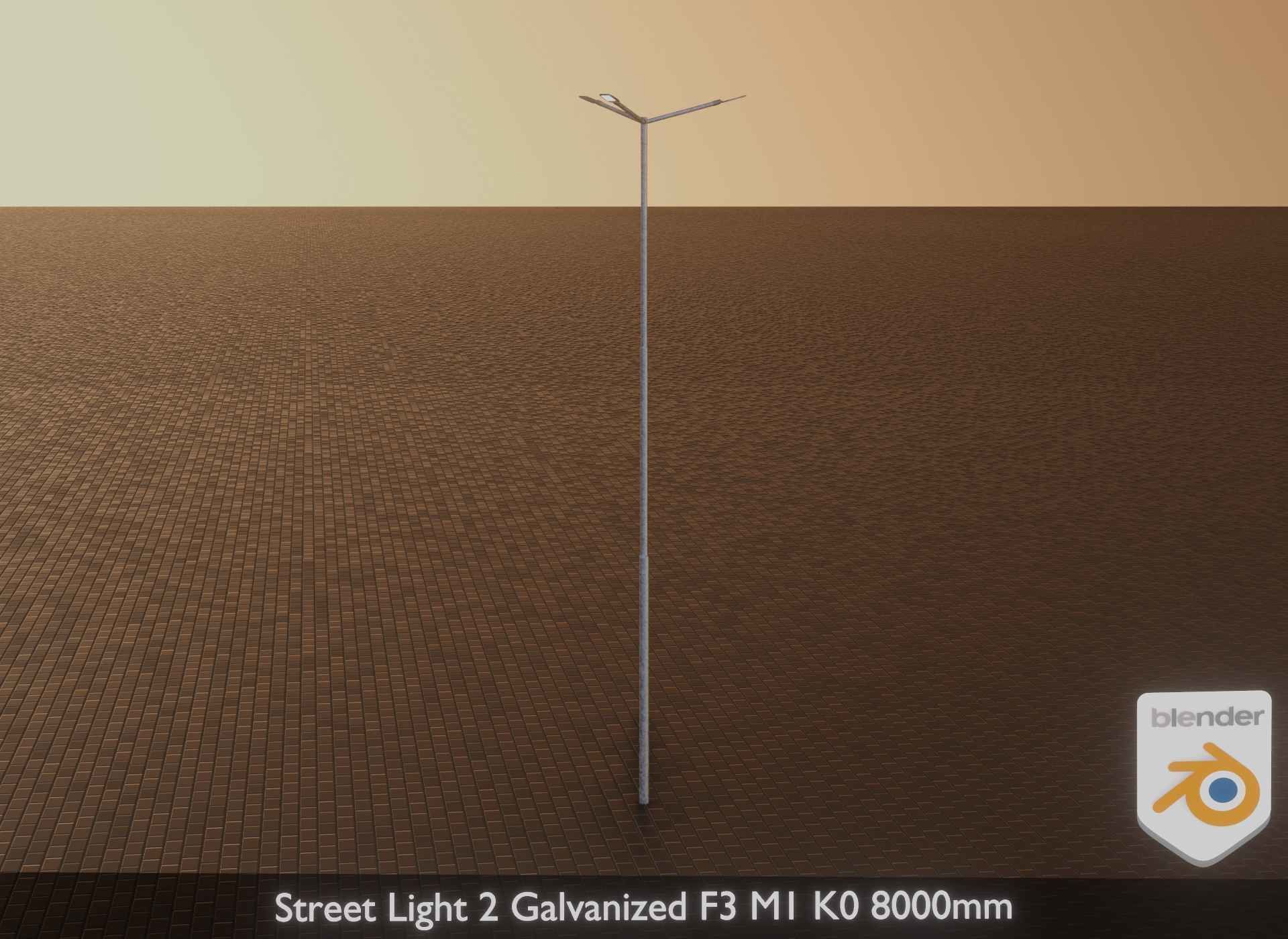 Street Light 2 Galvanized F3 M1 K0 8000mm Low-poly 3D model_30