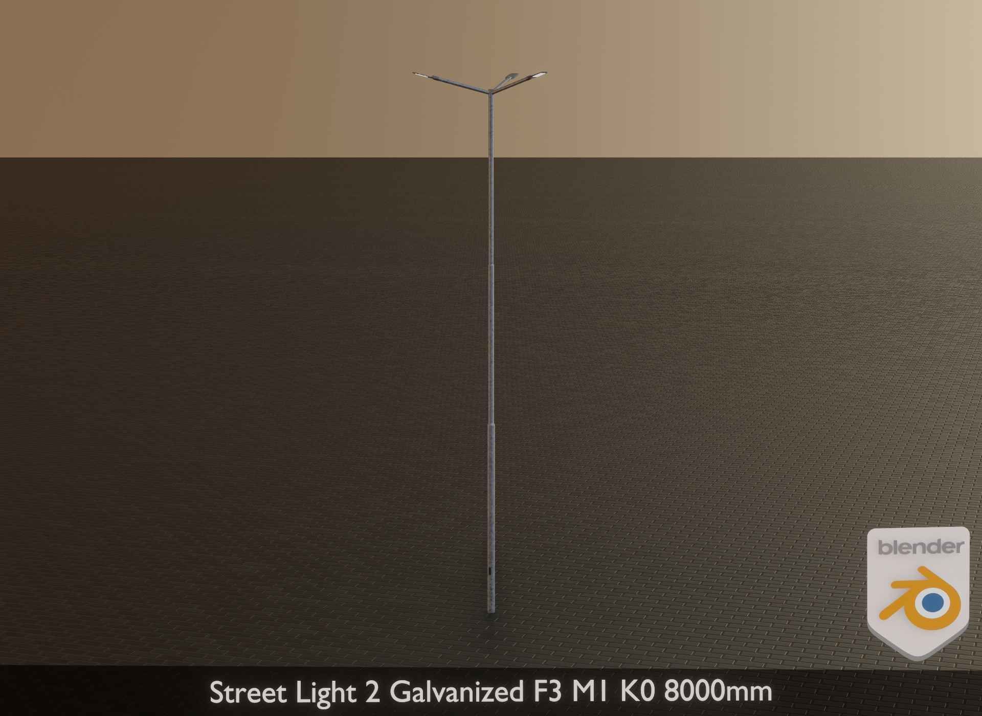 Street Light 2 Galvanized F3 M1 K0 8000mm Low-poly 3D model_23