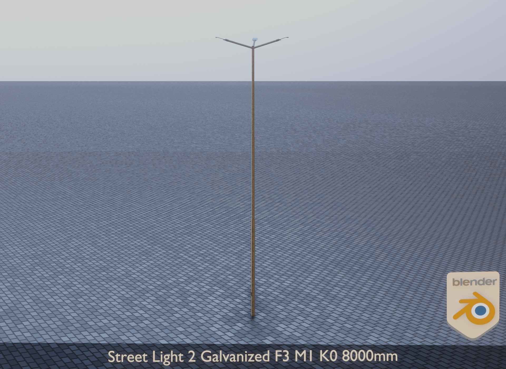 Street Light 2 Galvanized F3 M1 K0 8000mm Low-poly 3D model_9