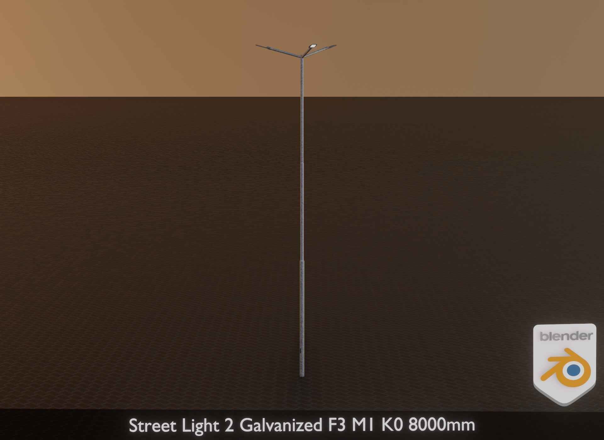 Street Light 2 Galvanized F3 M1 K0 8000mm Low-poly 3D model_26
