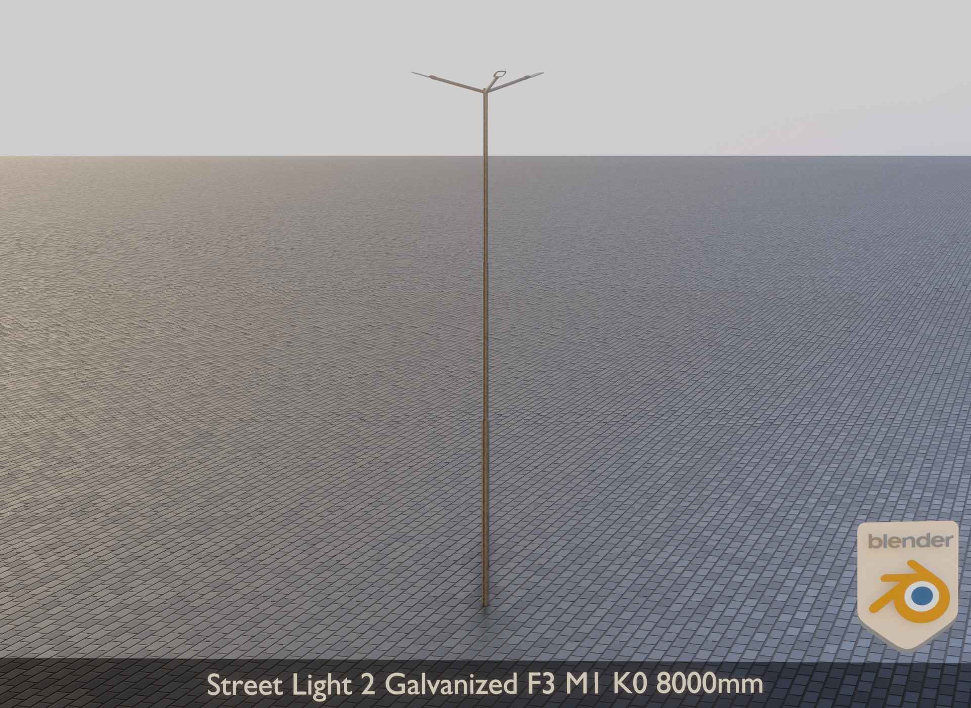 Street Light 2 Galvanized F3 M1 K0 8000mm Low-poly 3D model_14