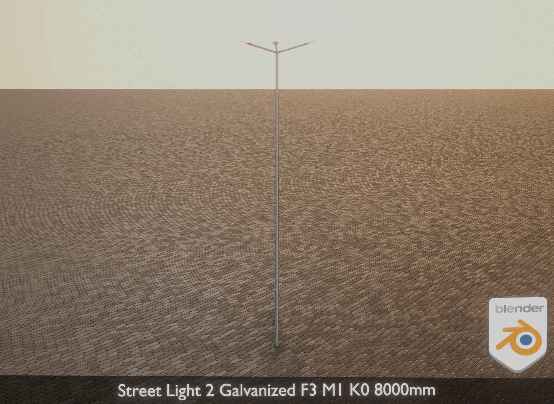 Street Light 2 Galvanized F3 M1 K0 8000mm Low-poly 3D model_34
